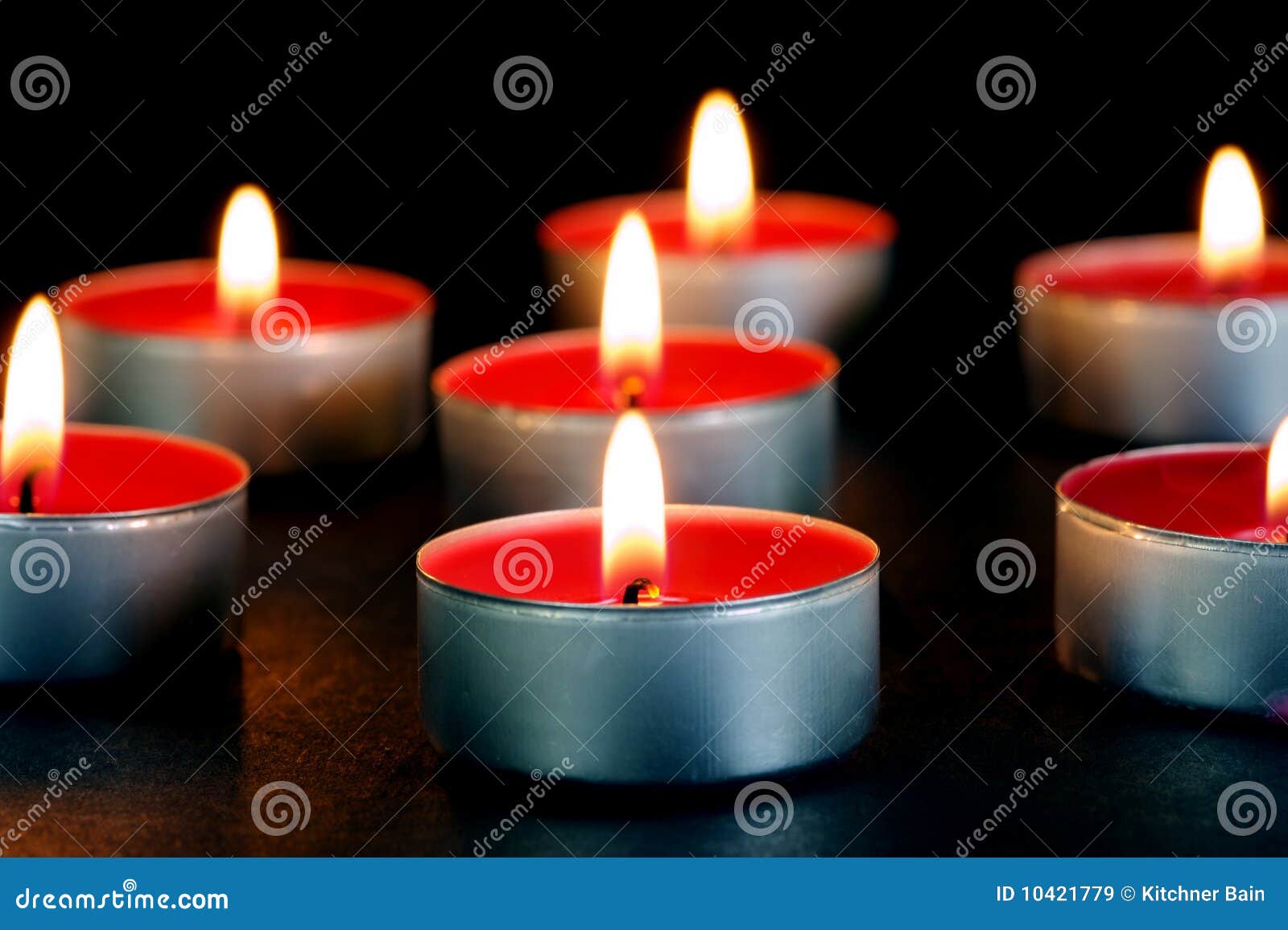 Red Tealight Candles stock image. Image of burning, fire 10421779