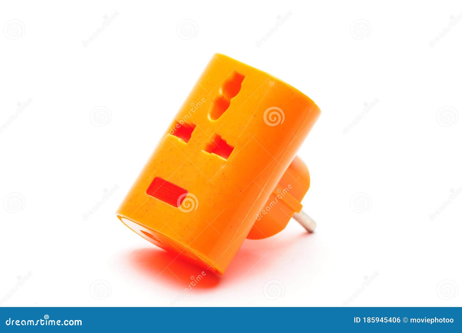 Red Tee Splitter for Connecting Electrical Plugs To Electrical Outlets