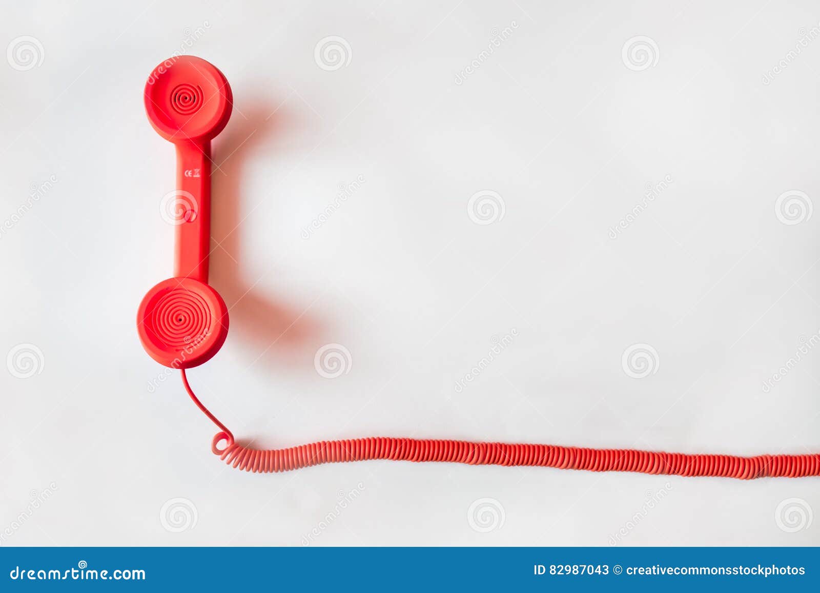 Red Telephone Receiver And Cable Picture. Image 82987043