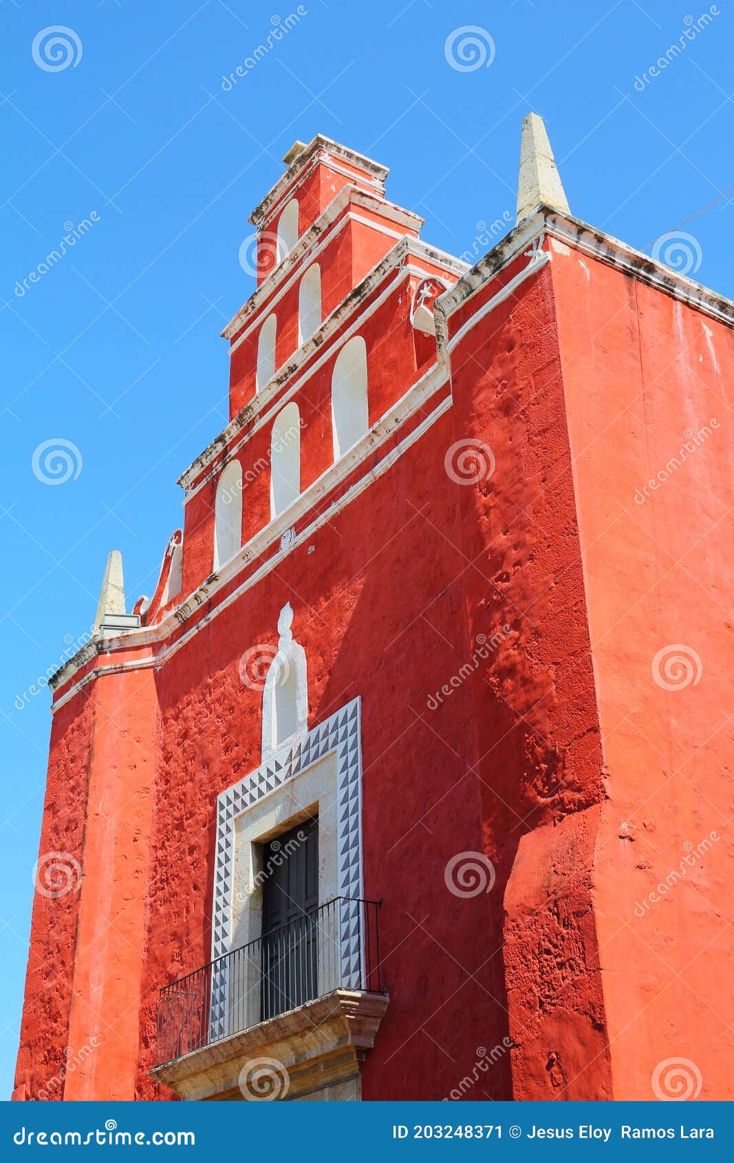 Red Temple of San Juan De Dios in Merida Yucatan, Mexico I Stock Image -  Image of peninsula, ancient: 203248371