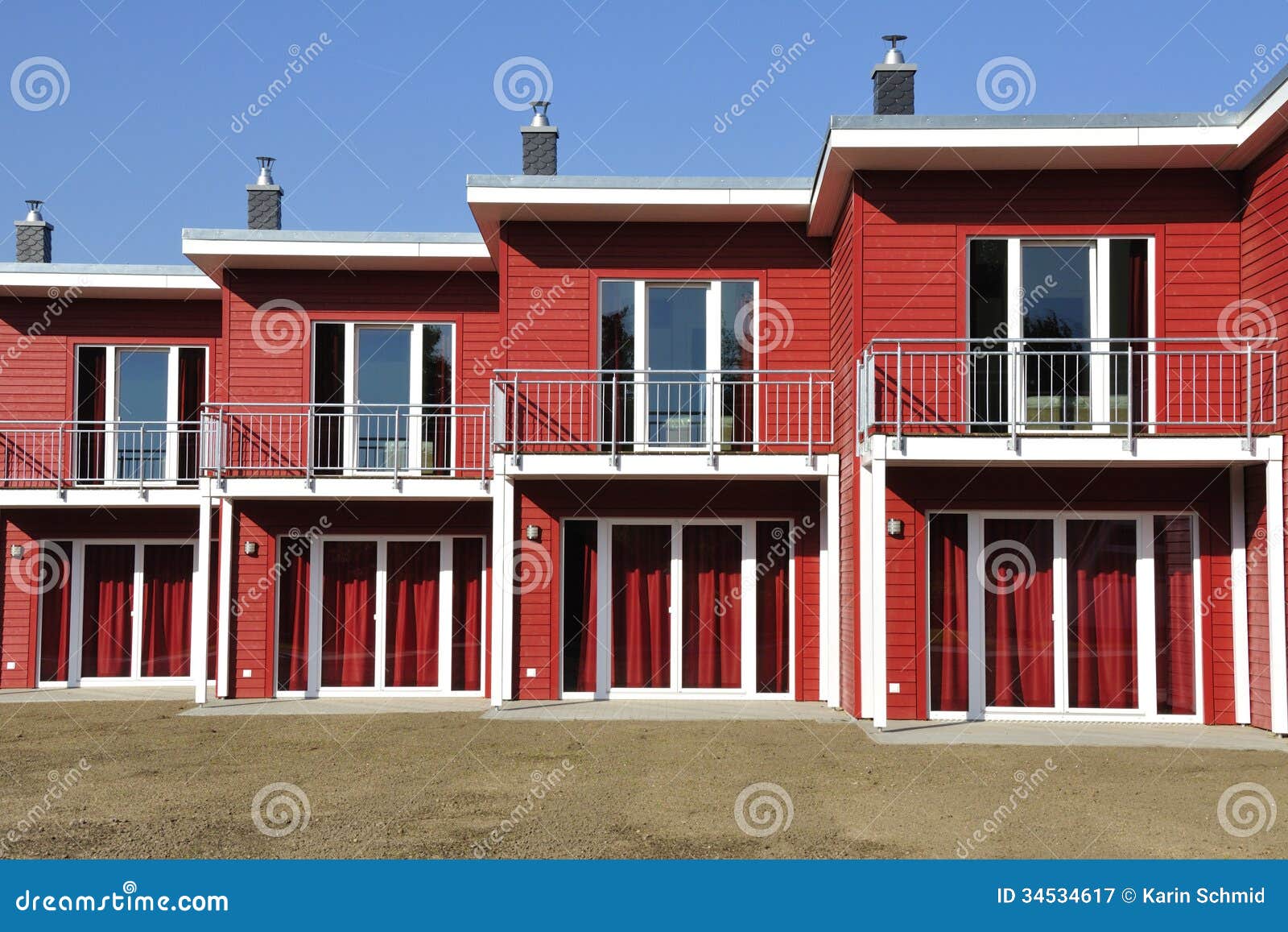 Red Terraced House Front view Stock Image Image of 