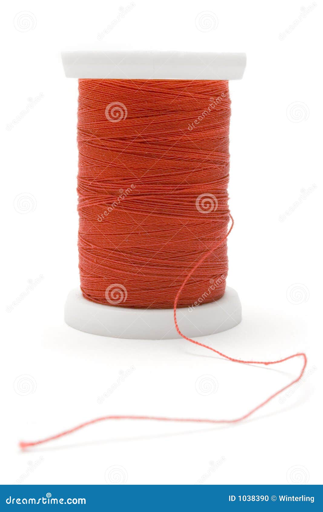 Vibrant Red Thread Isolated on White