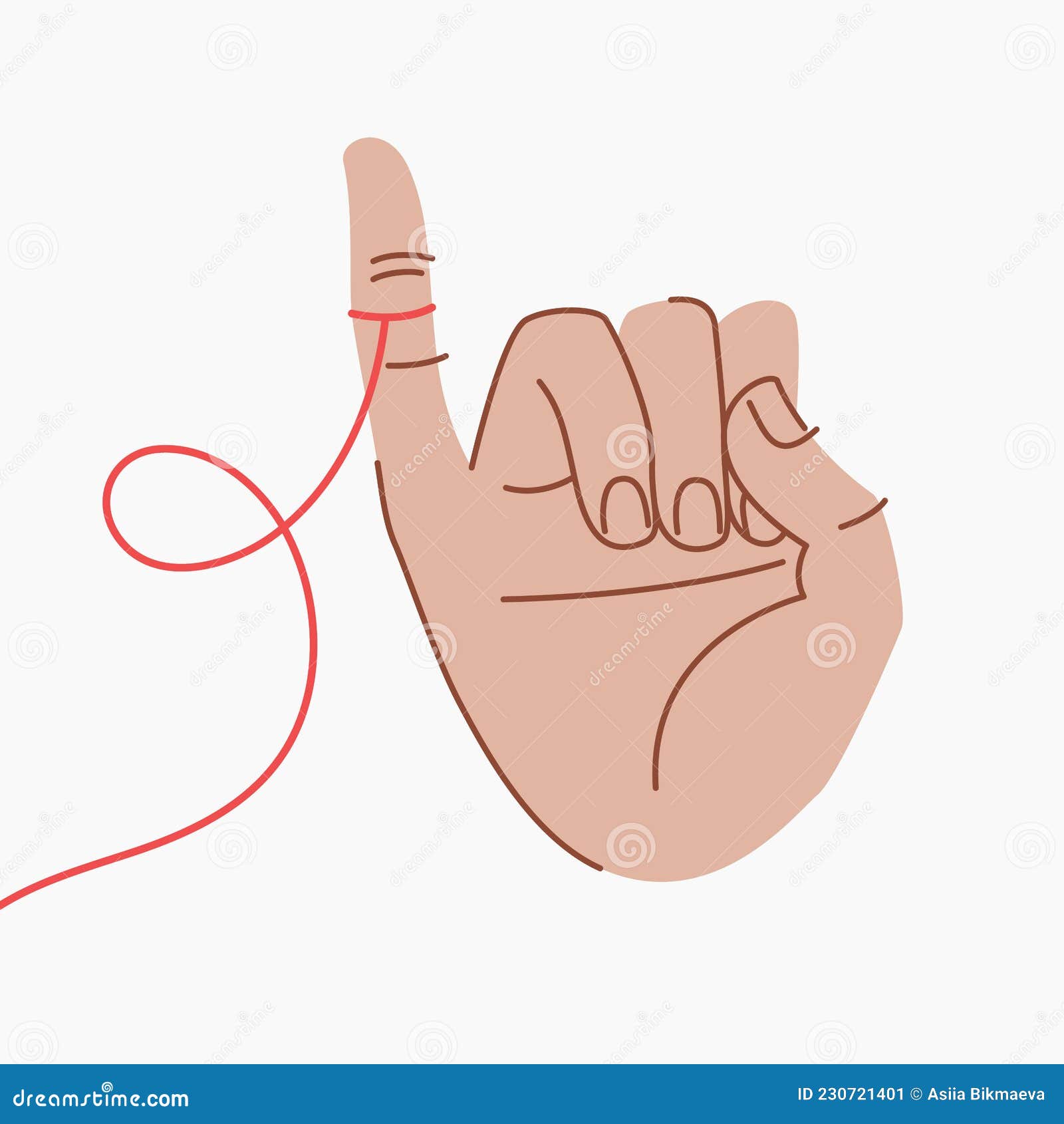 Red string of fate pinkies Royalty Free Vector Image