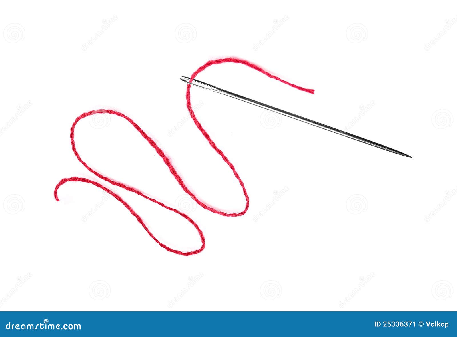 Red Thread And Needle Isolated On White Stock Image - Image of fashion ...