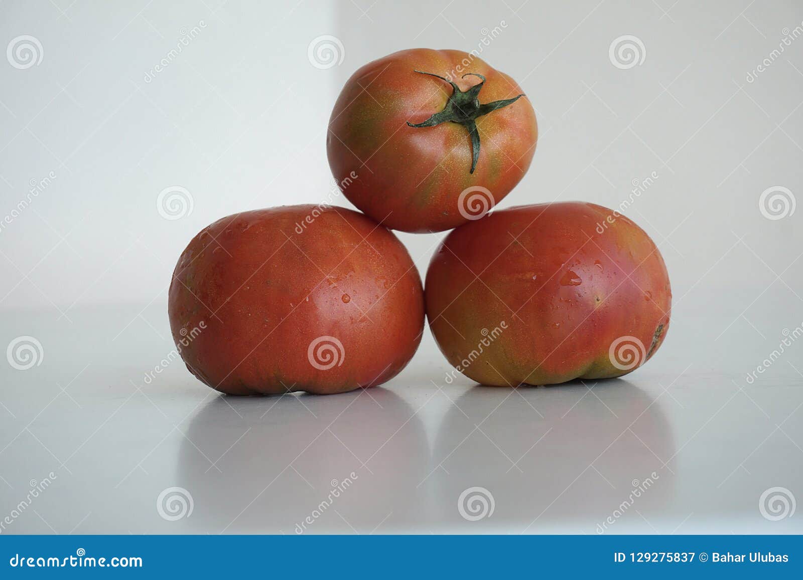 Red Three Tomatoes Looks Very Appetizing Nice Stock Image Image of