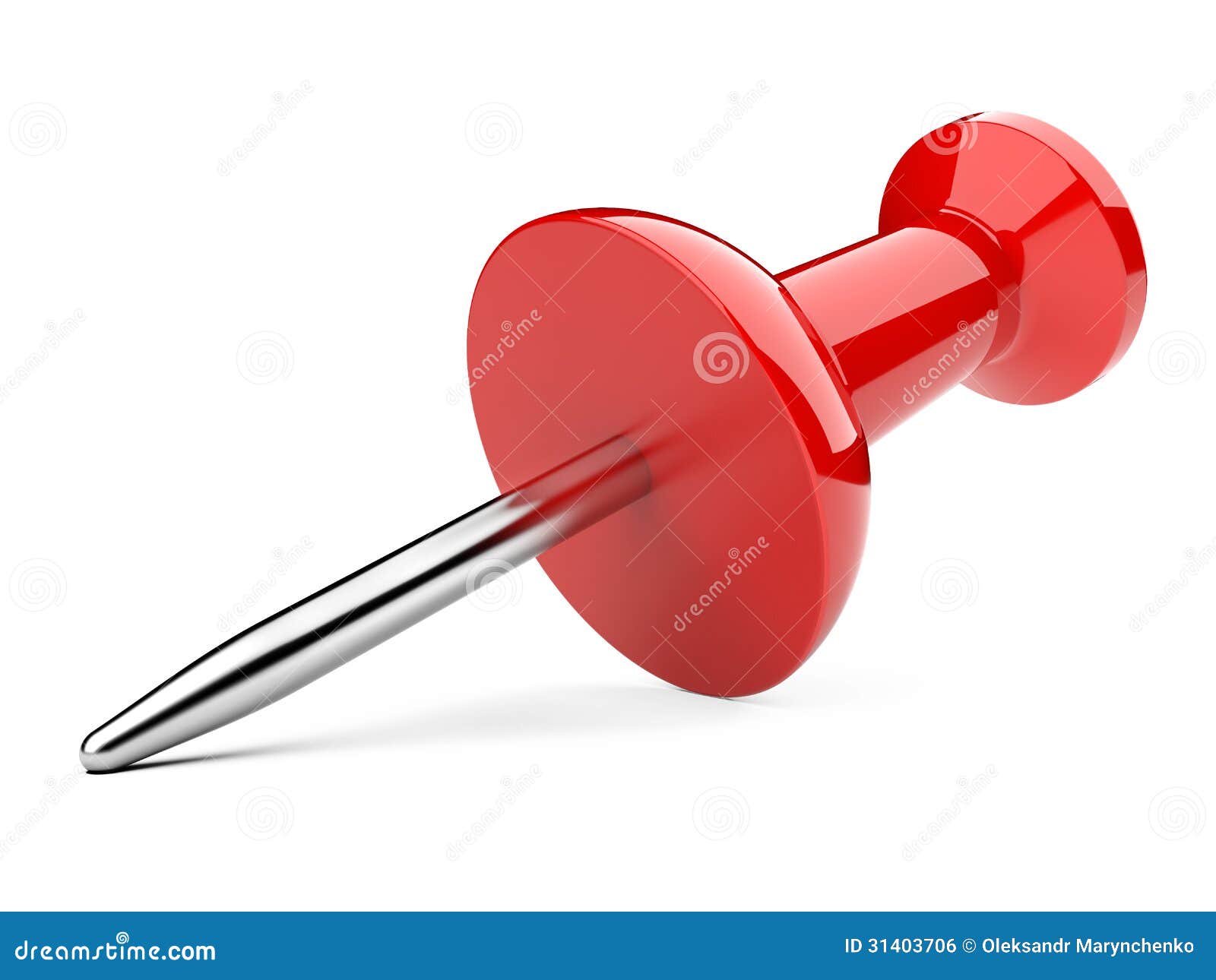 Red Thumbtack Isolated on a White Background. Stock Illustration
