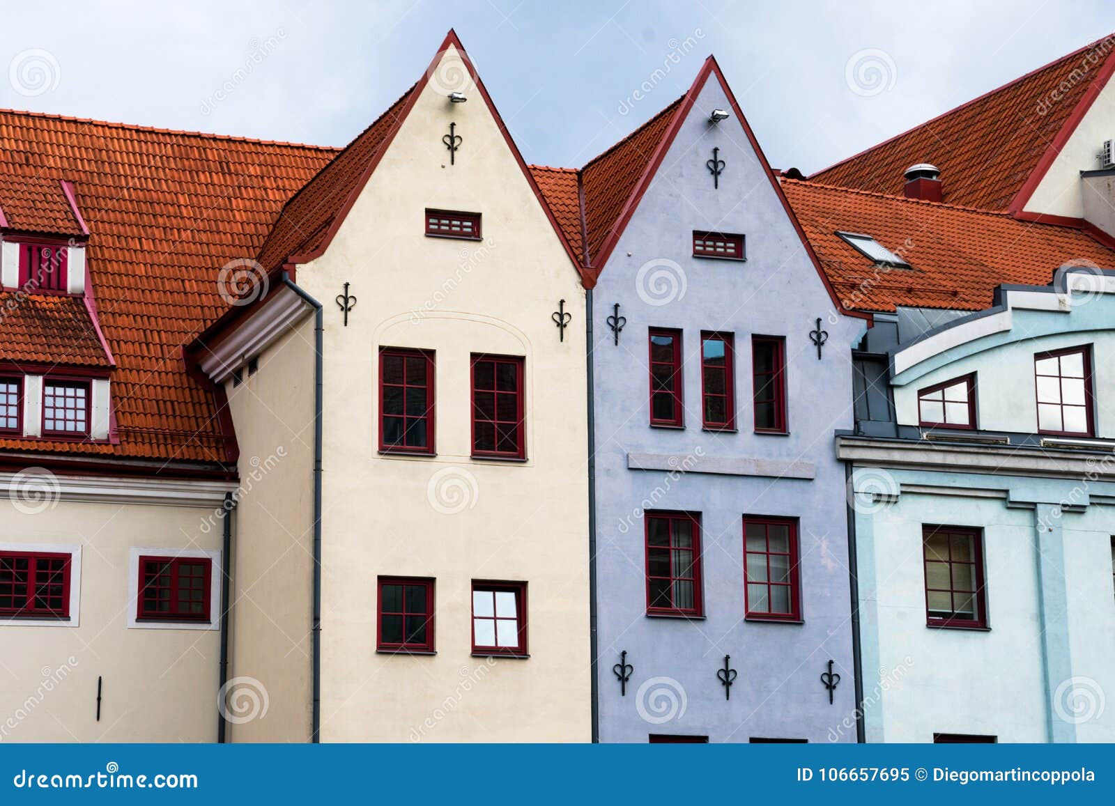 red tile roof houses in riga