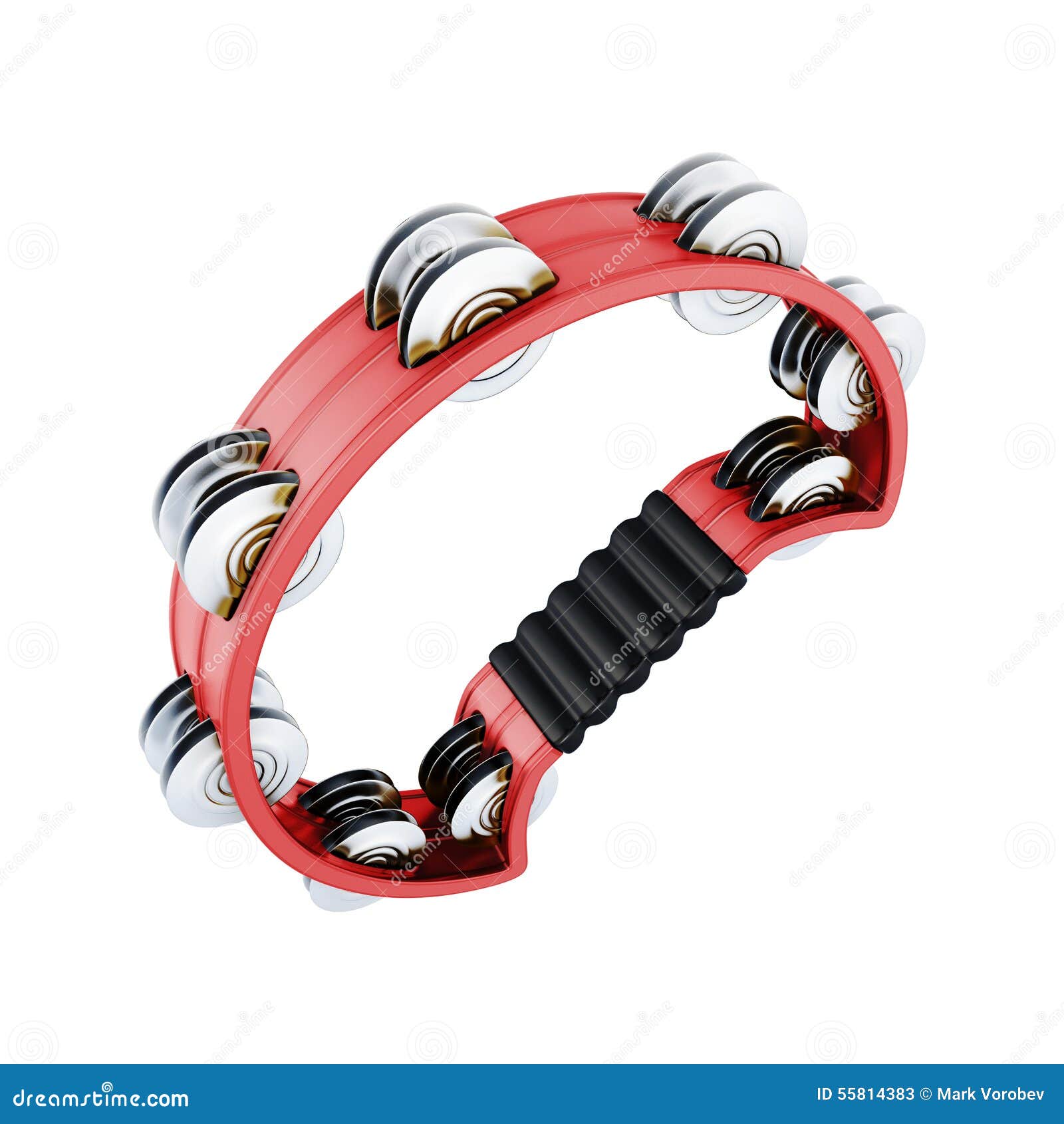 Red timbrel stock illustration. Illustration of metal 55814383