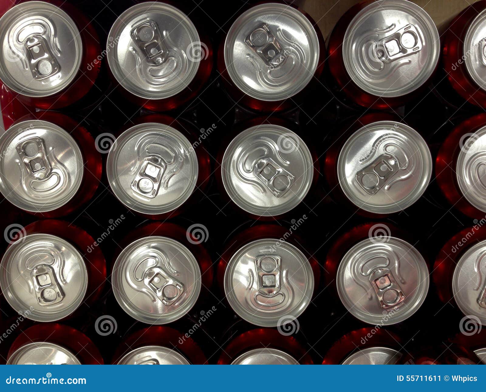 Red tins of beer stock image. Image of blue, bottle, perspective 55711611