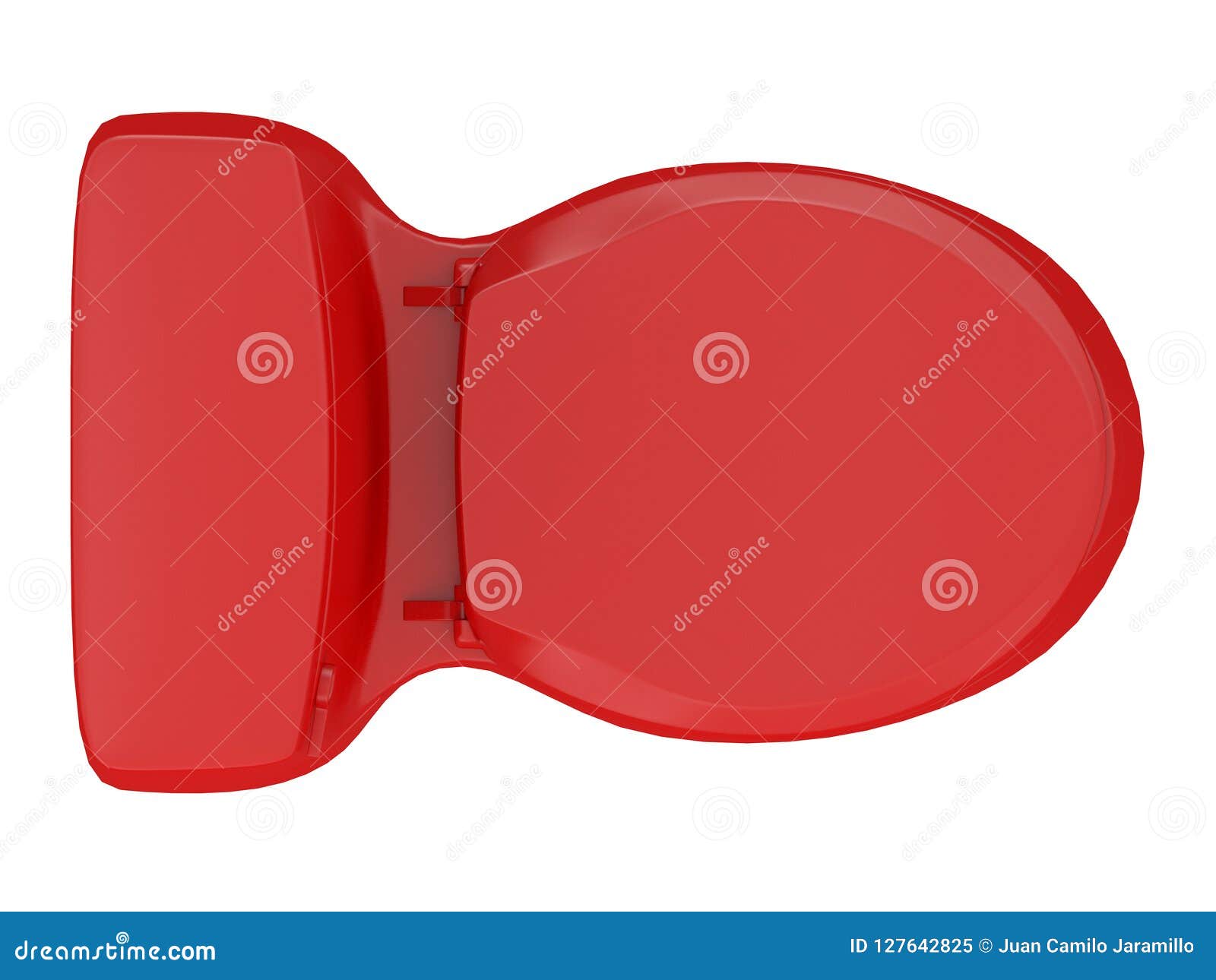 red toilet or wc from side or front view or isometric  on a white background 3d rendering
