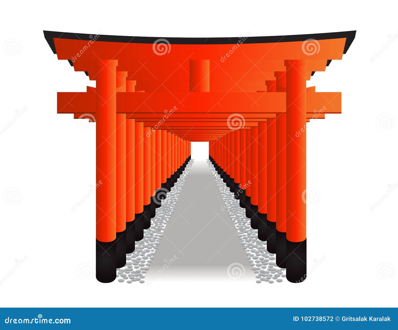 red tori gate / fushimi inari shrine in kyoto, japan