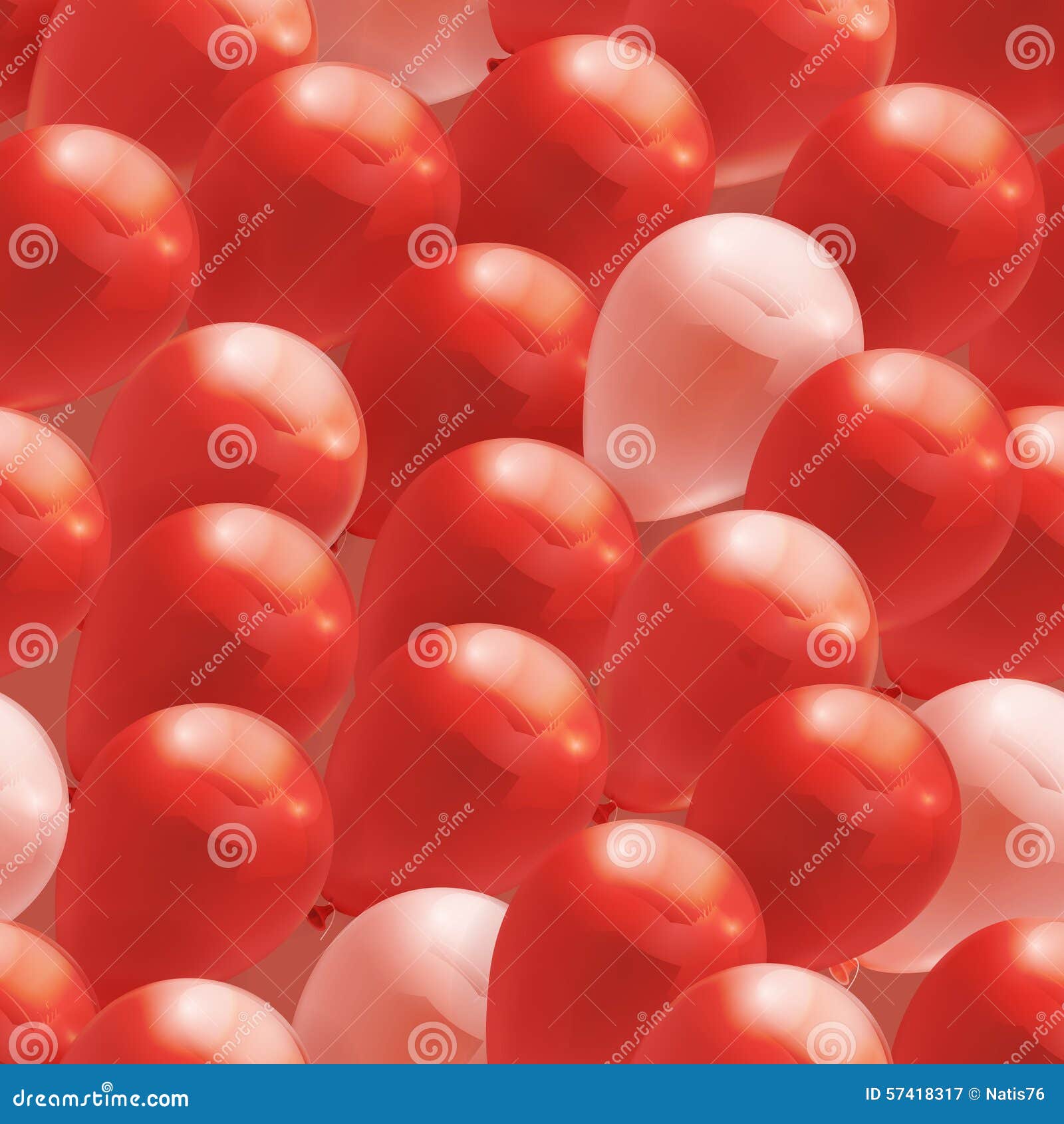 Red Toy Balloons Seamless Pattern Stock Vector Illustration of