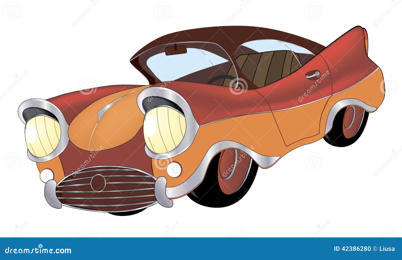 A Red Toy Car Cartoon Stock Vector Image 42386280