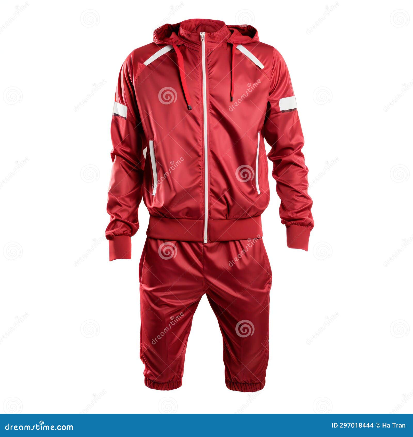 Red Tracksuit Isolated on White Background Side View Stock Illustration ...
