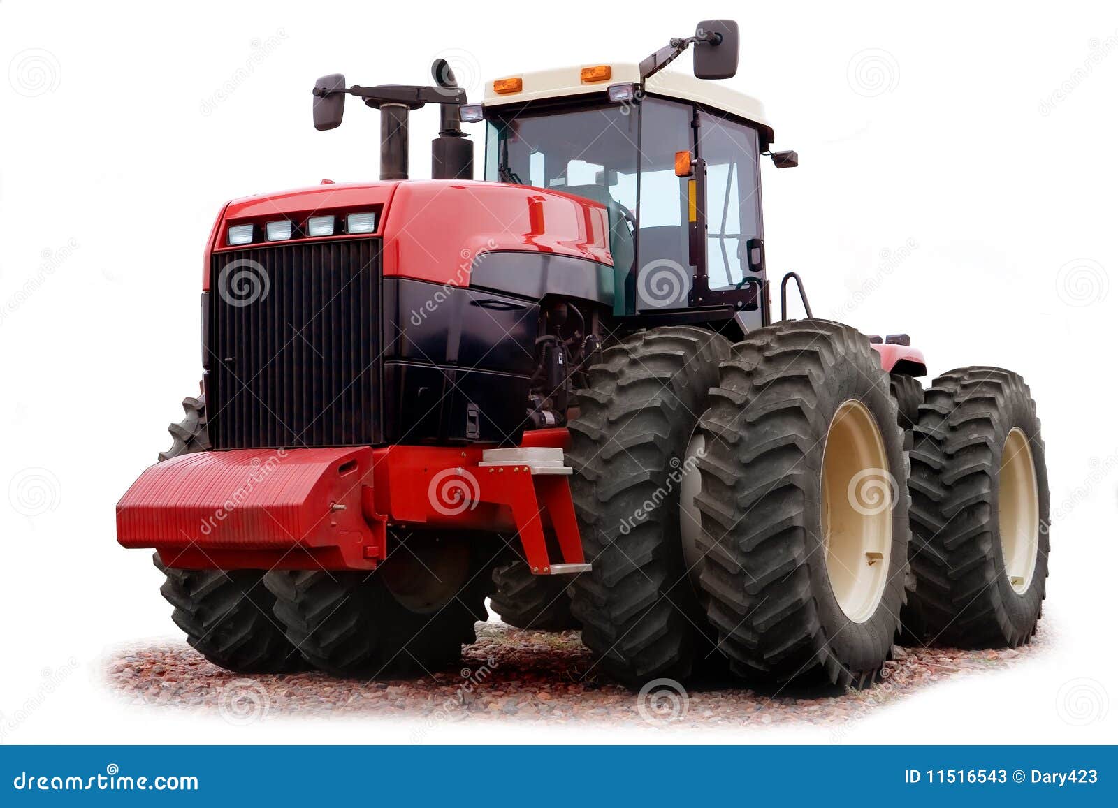 Red tractor stock image. Image of white, machinery, transportation