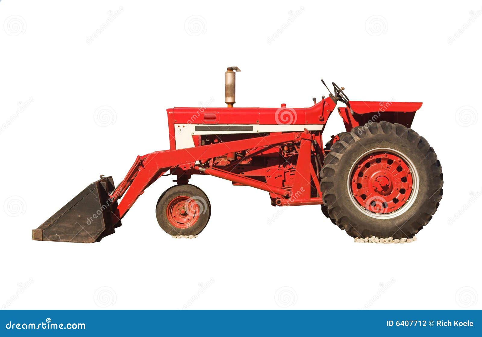 Red Tractor stock photo. Image of equipment, farm, white 6407712