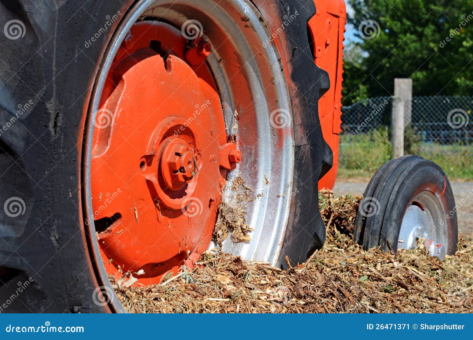 Red Tractor Wheels stock image. Image of countryside 26471371