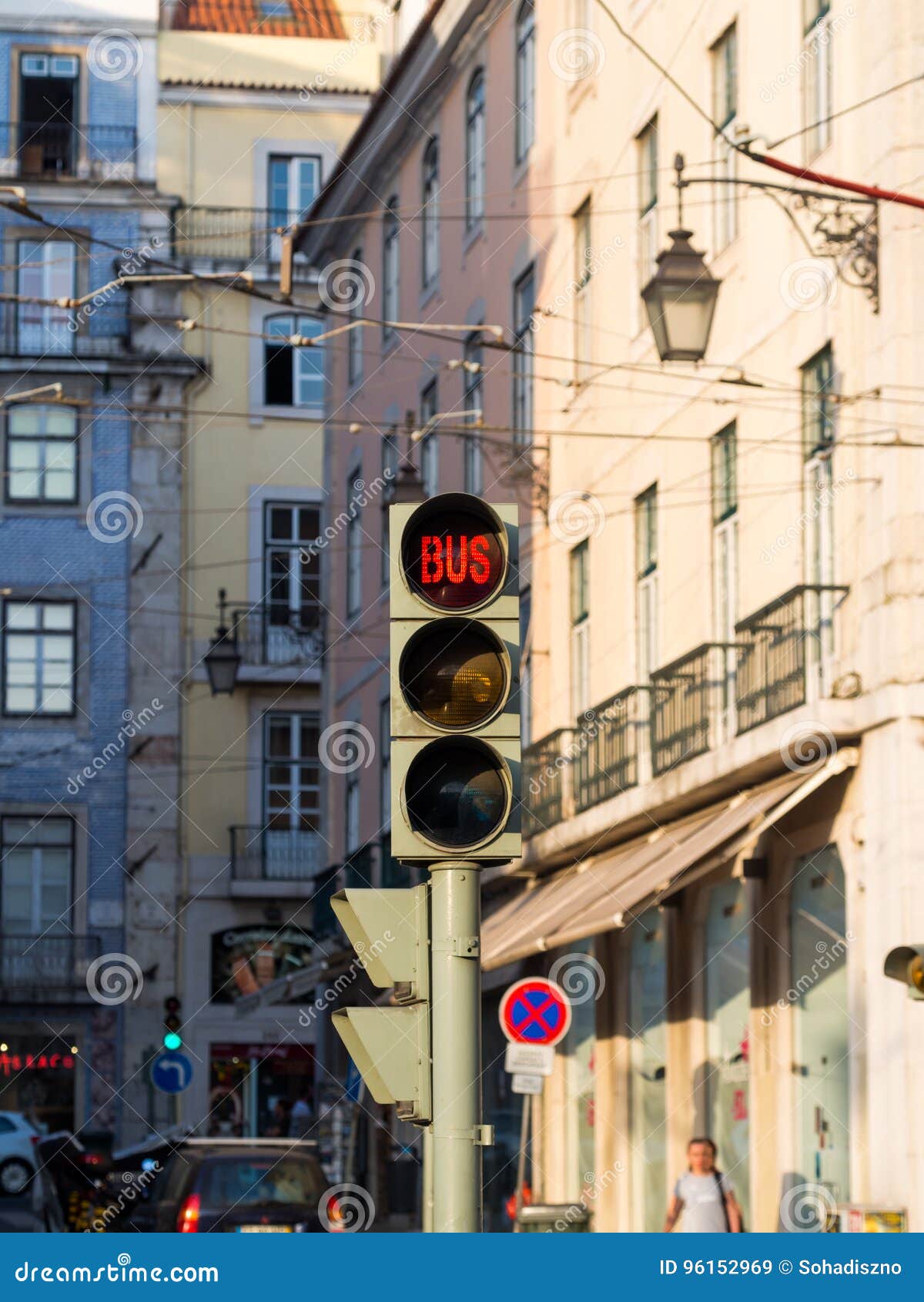 Red Traffic Light for Buses in Lisbon, Portugal Editorial Stock Image Image of portugal