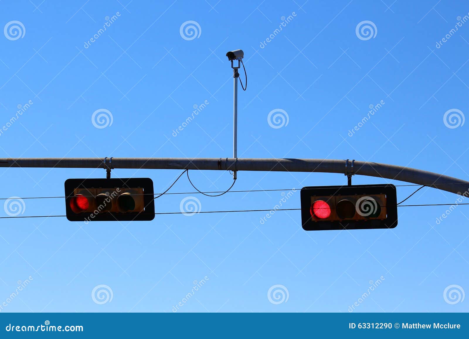 Red Traffic Light with Camera Stock Photo Image of streets, traffic