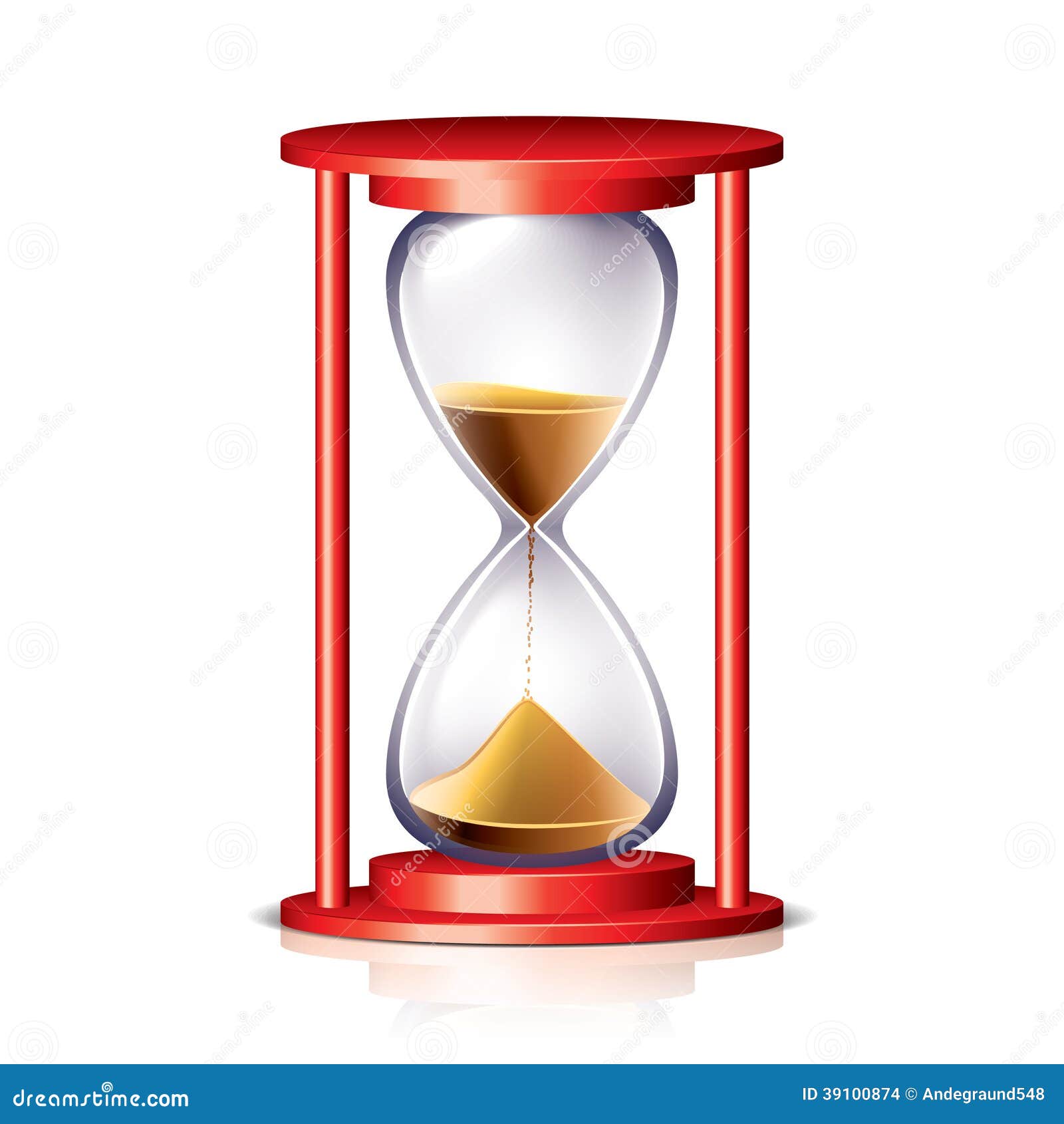 Red Transparent Hourglass Illustration Stock Vector - Illustration of passing, time ...