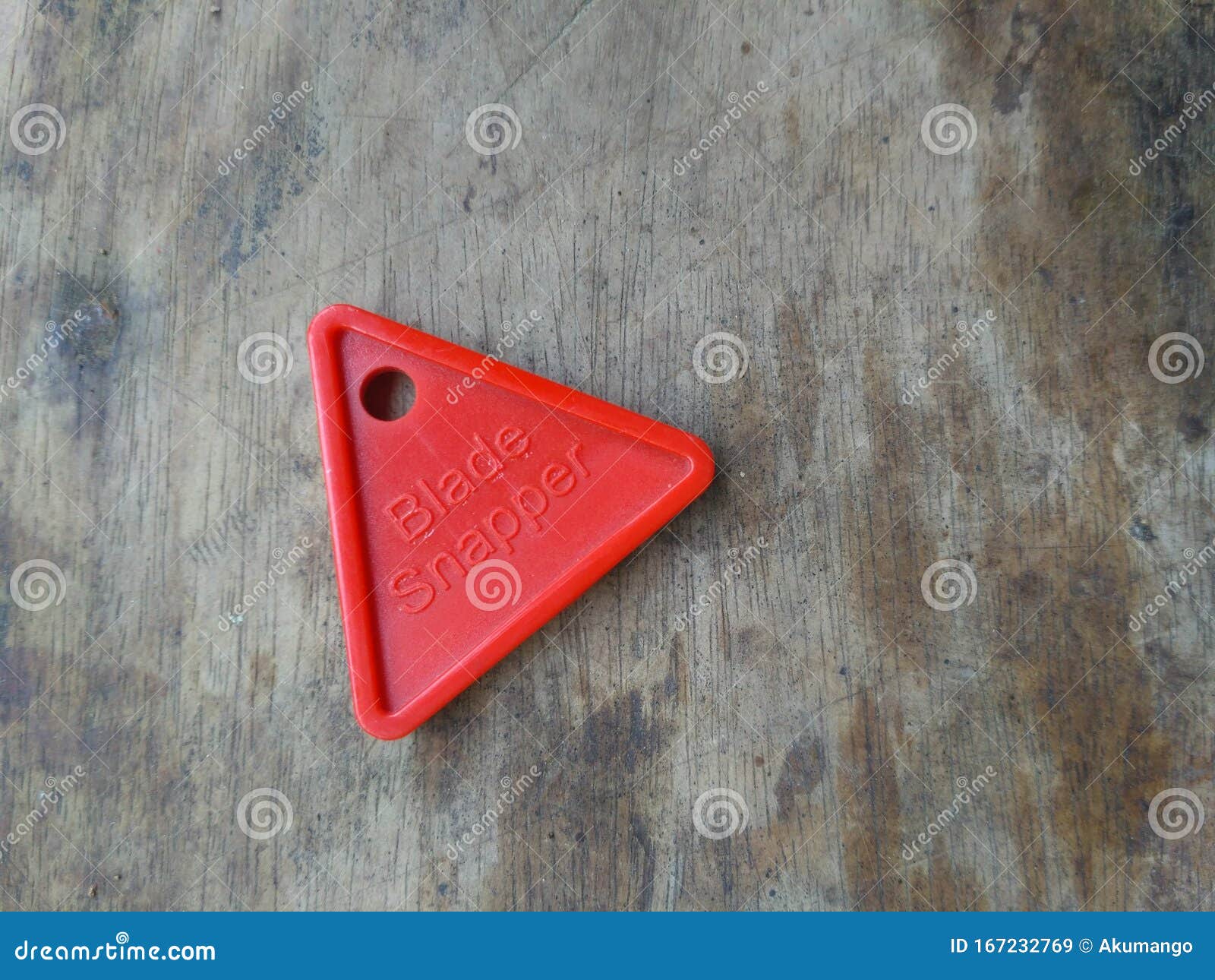 Red Triangle on a Dull Wooden Table Stock Image Image of wooden