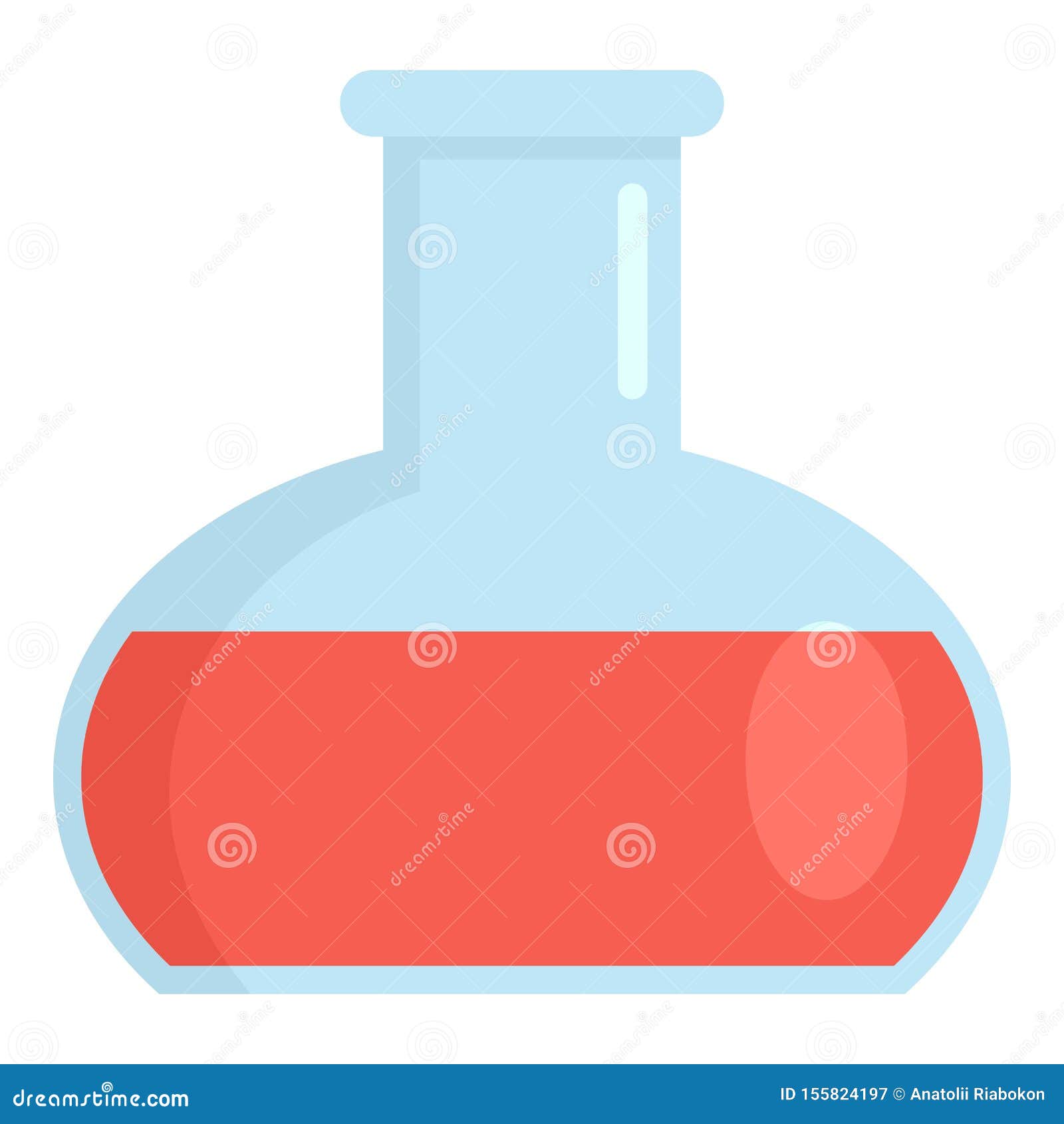 Red Tube Flask Icon Flat Style Stock Vector Illustration Of