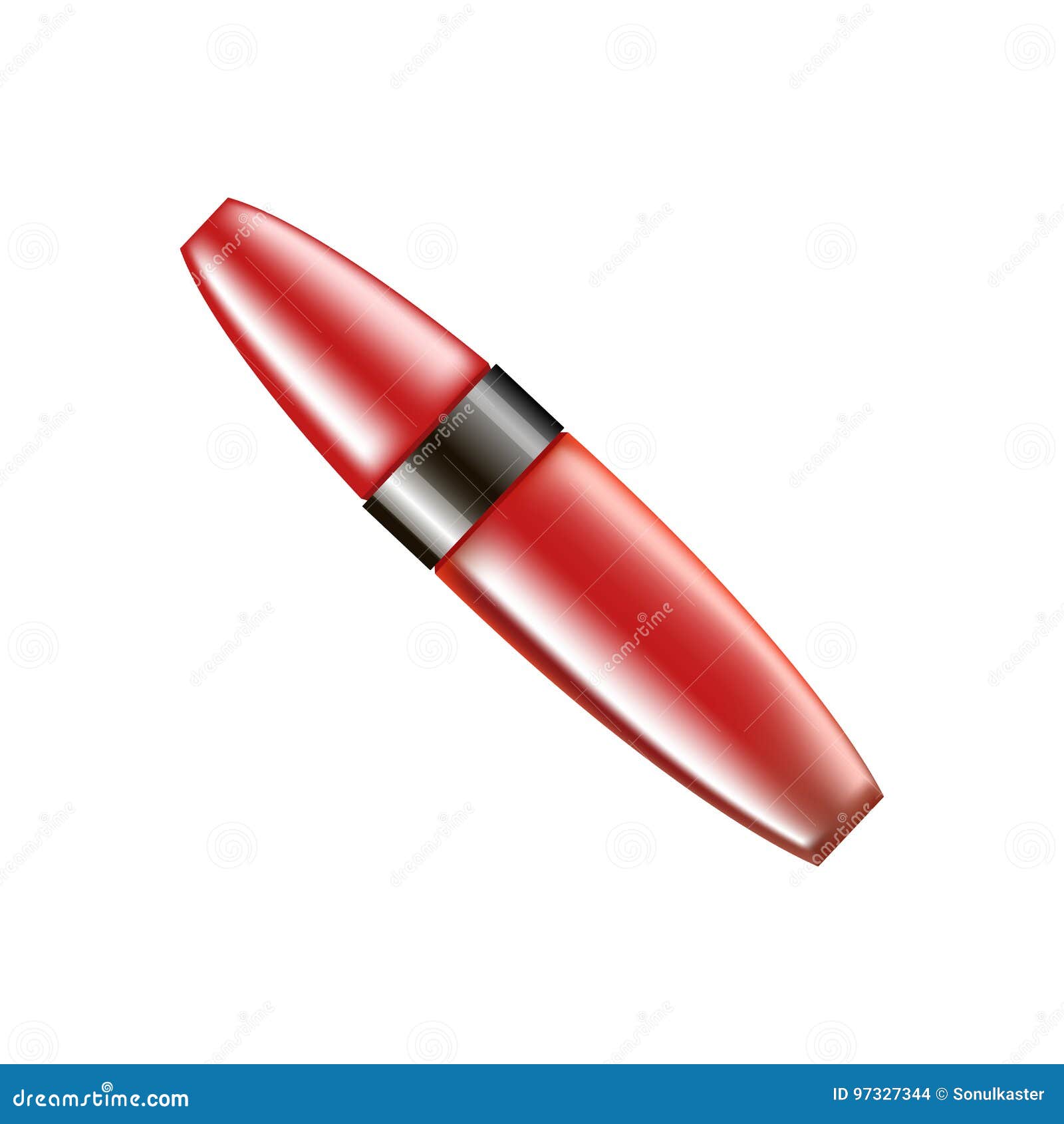 Red tube with mascara stock vector. Illustration of decorative 97327344
