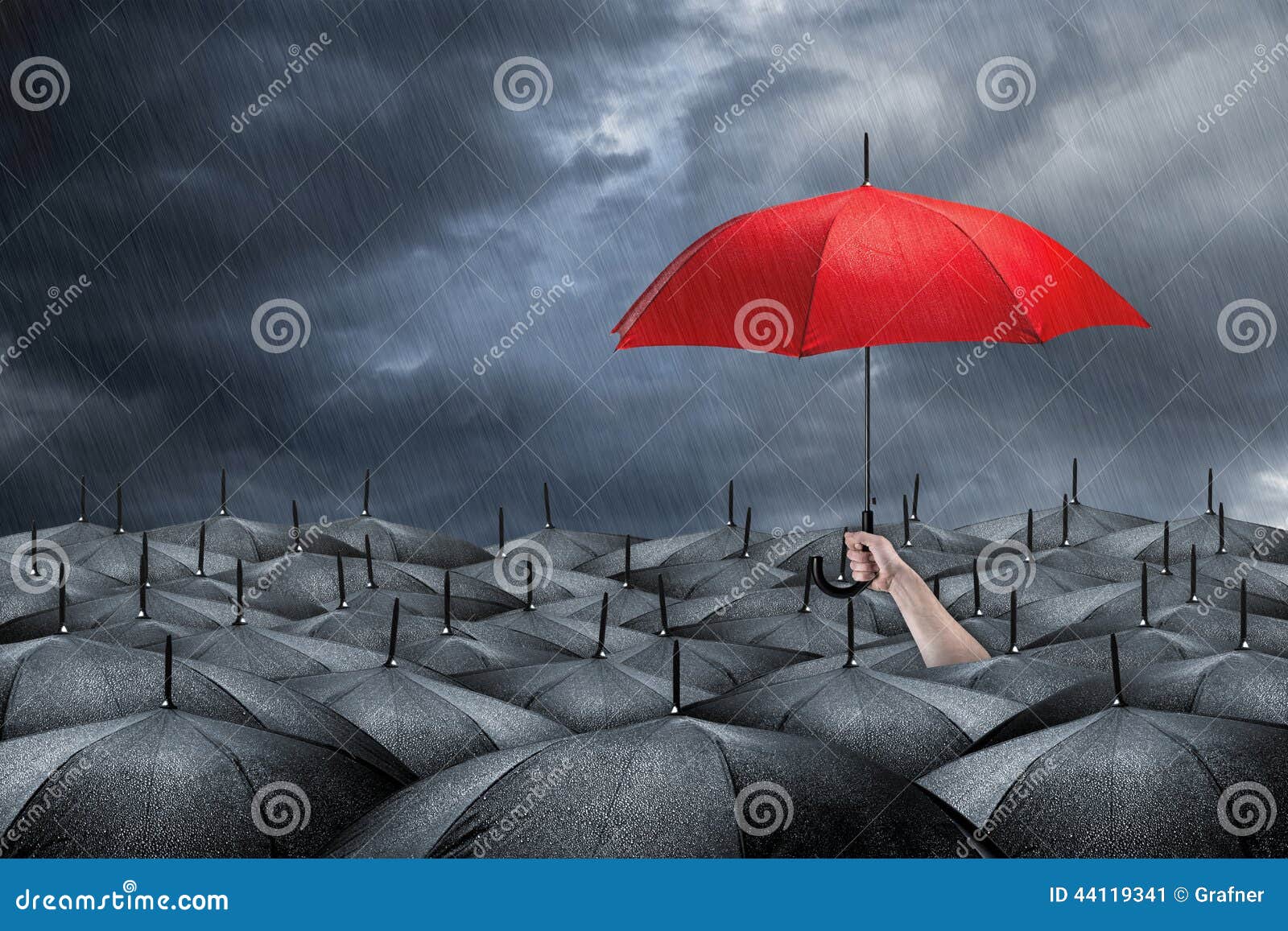 red umbrella concept