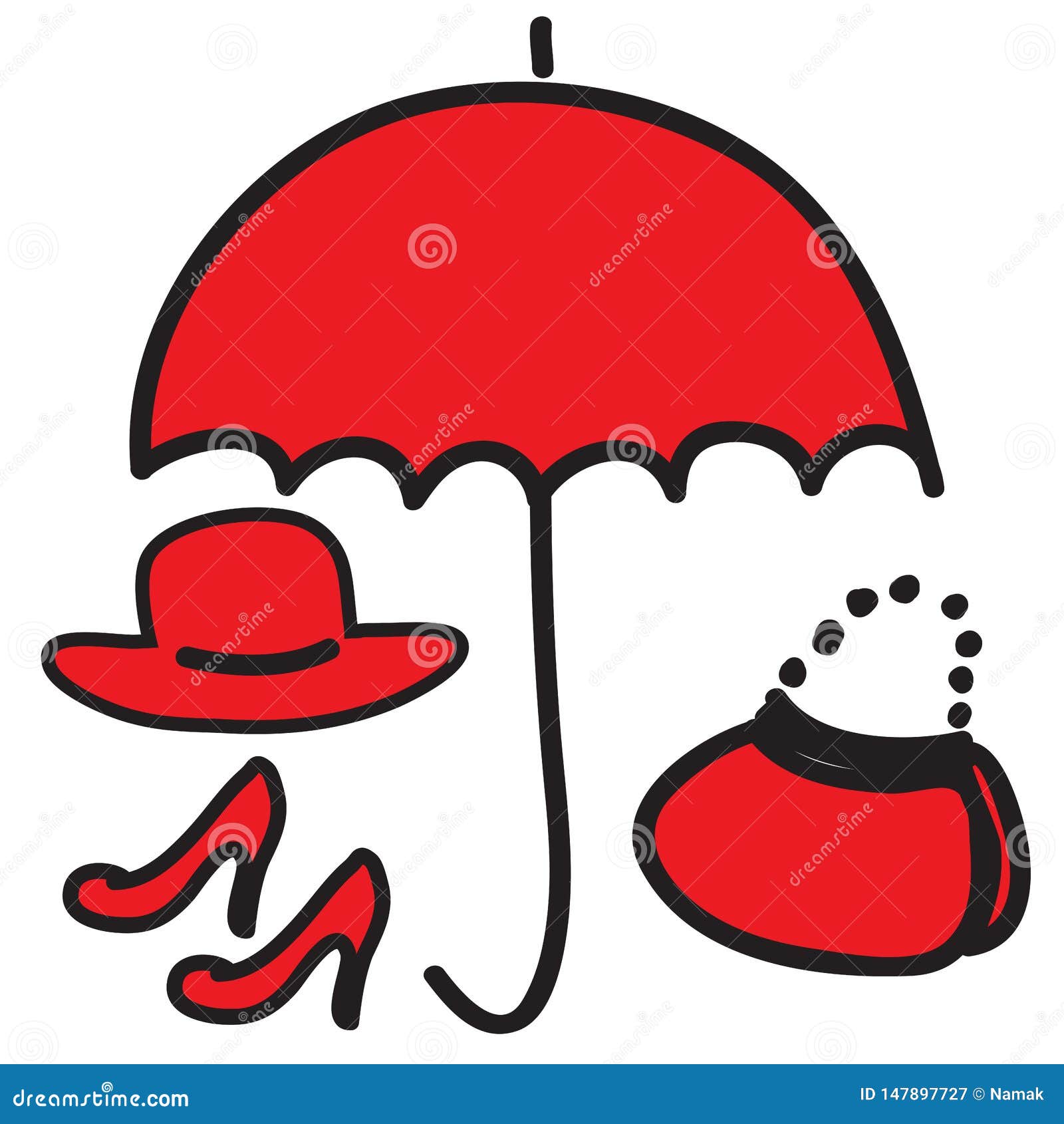 red umbrella hat