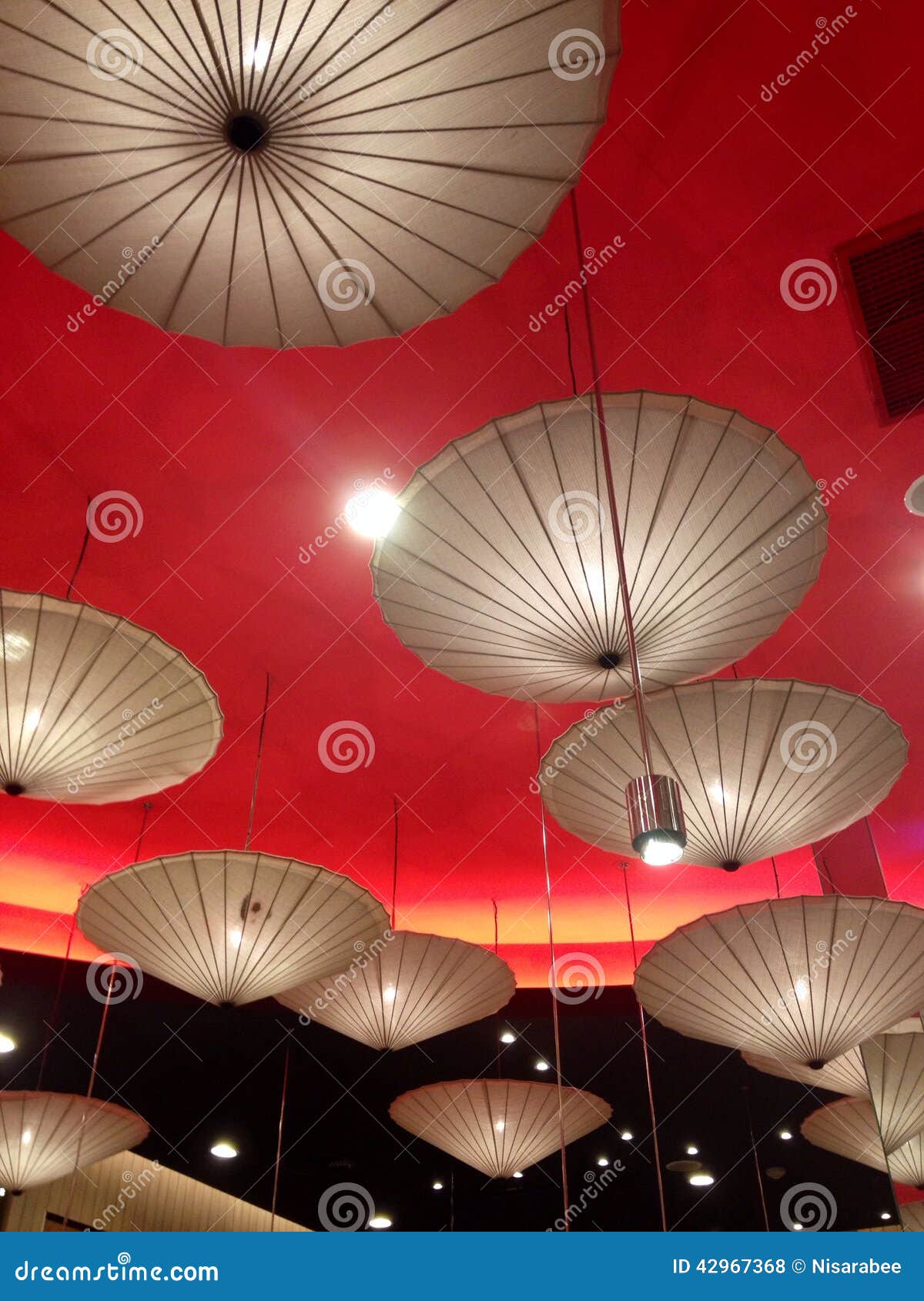 Red Umbrellas editorial stock photo. Image of japan, ceiling 42967368