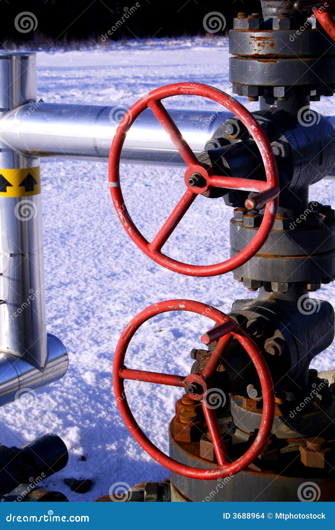 red valve handles