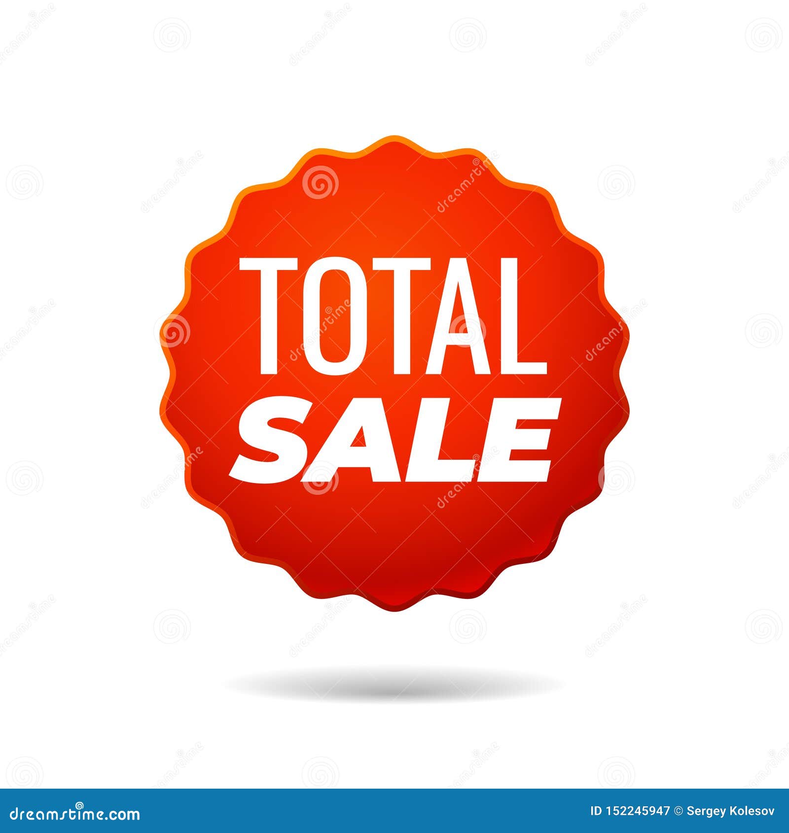 Red Vector Sticker, Total Sale Stock Vector Illustration of business