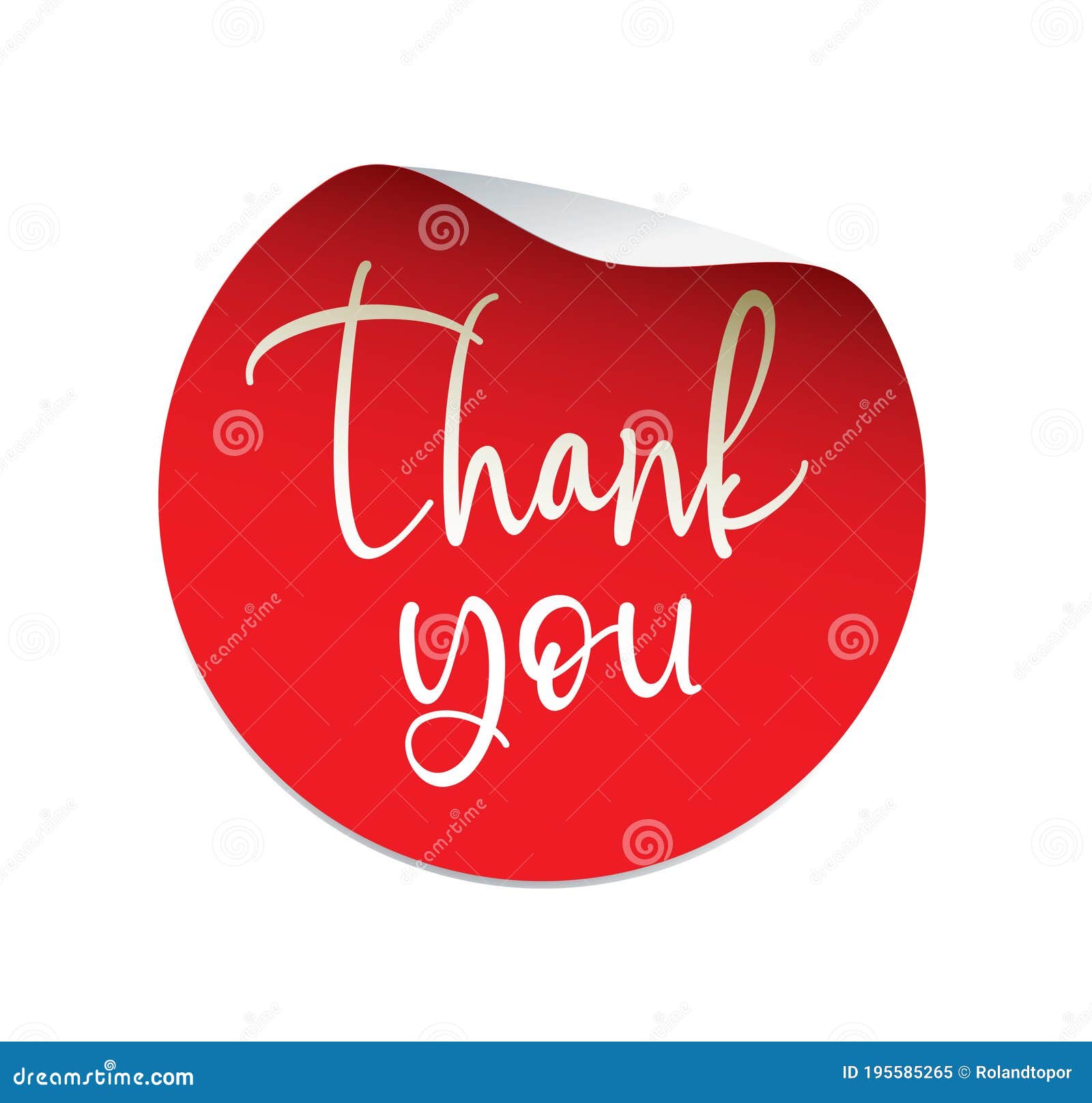 Red Vector Stickers. Thank You. Vector Badge and Logo Stock Vector