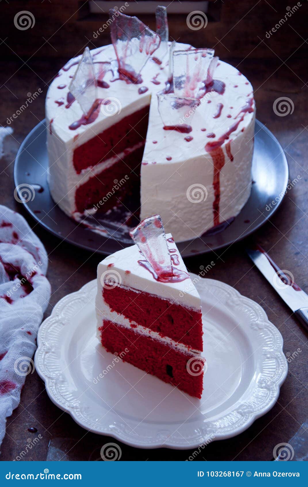 Red Velvet Cake Decorated for Halloween Stock Image - Image of domestic ...