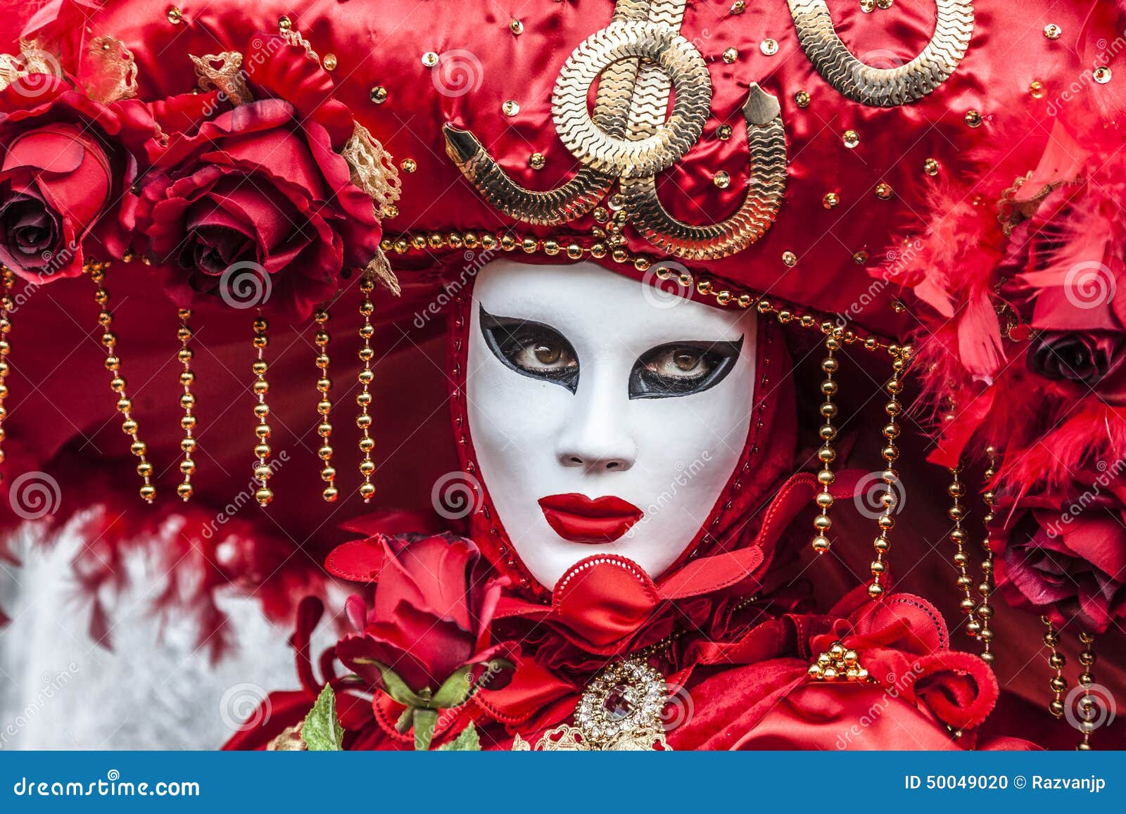 Red Venetian Disguise editorial image. Image of portrait - 50049020