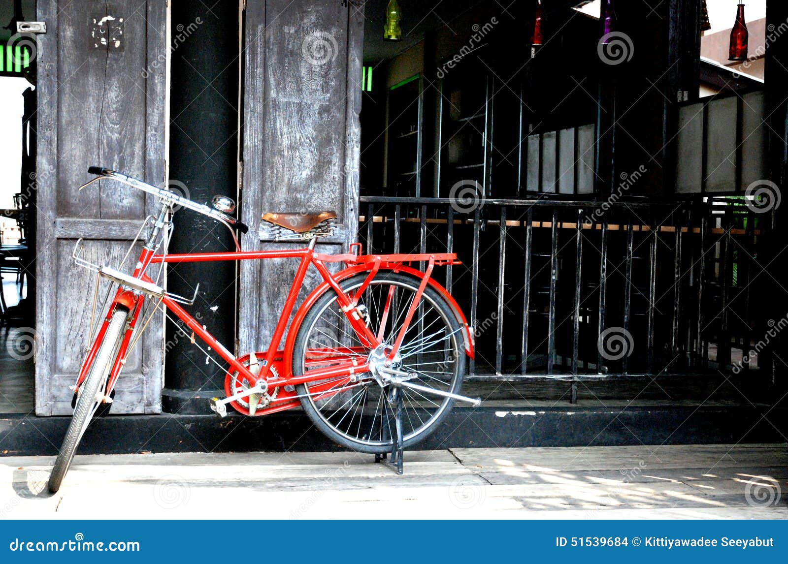 Red Vintage Bicycle Classic Stock Photo Image of rusty, wheel 51539684