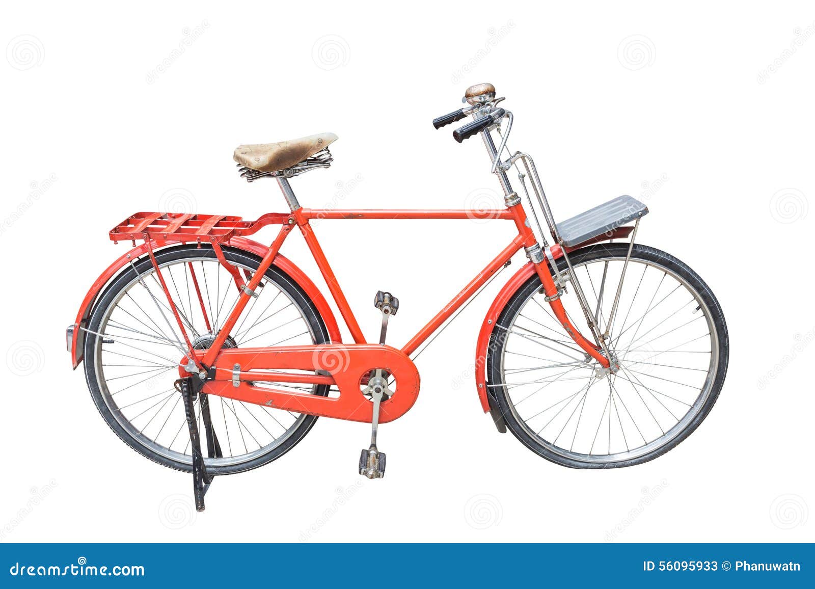 Red Vintage Bicycle Isolated on White Stock Image Image of steel