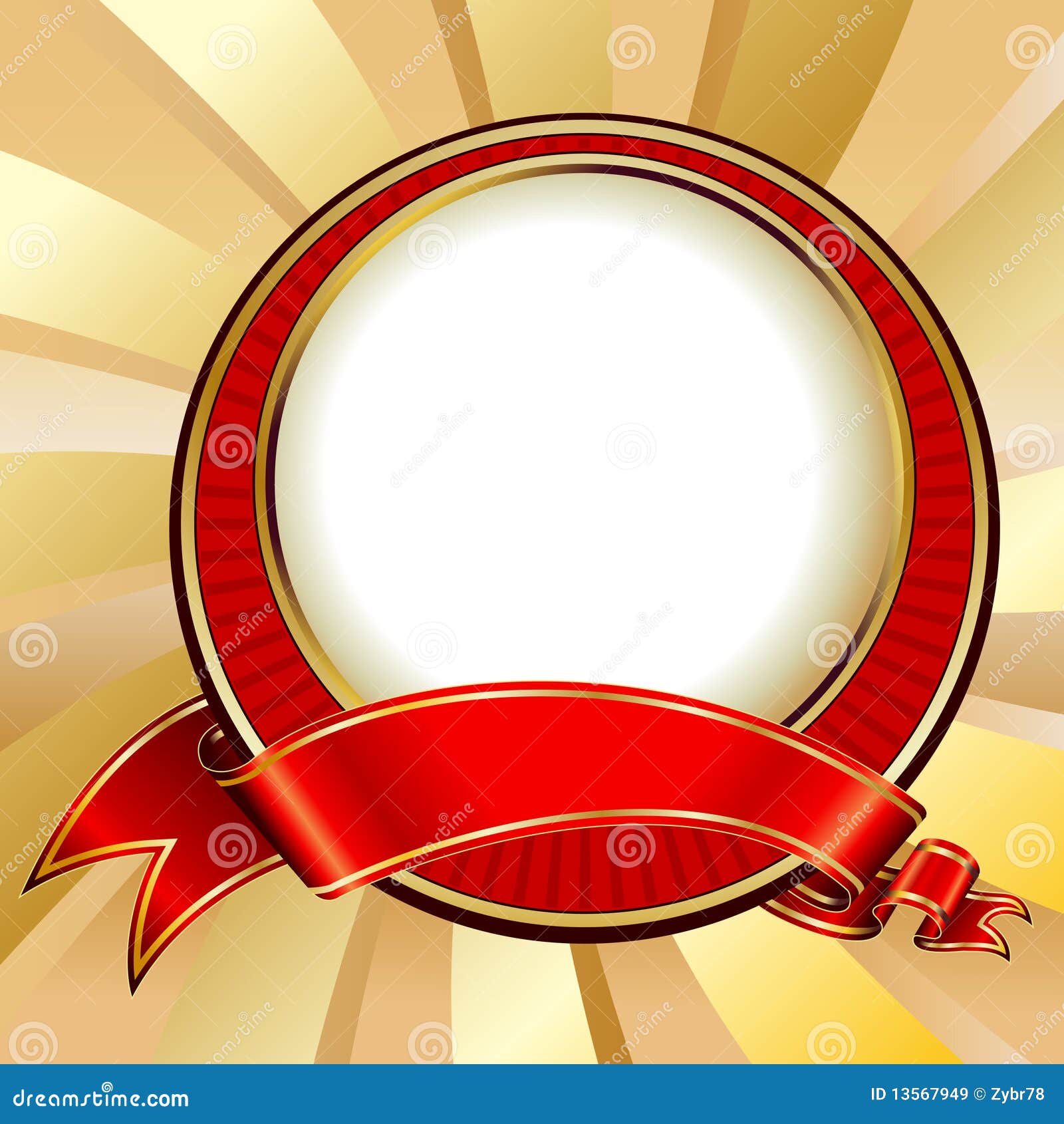 Red vintage circle frame stock vector. Illustration of decorative