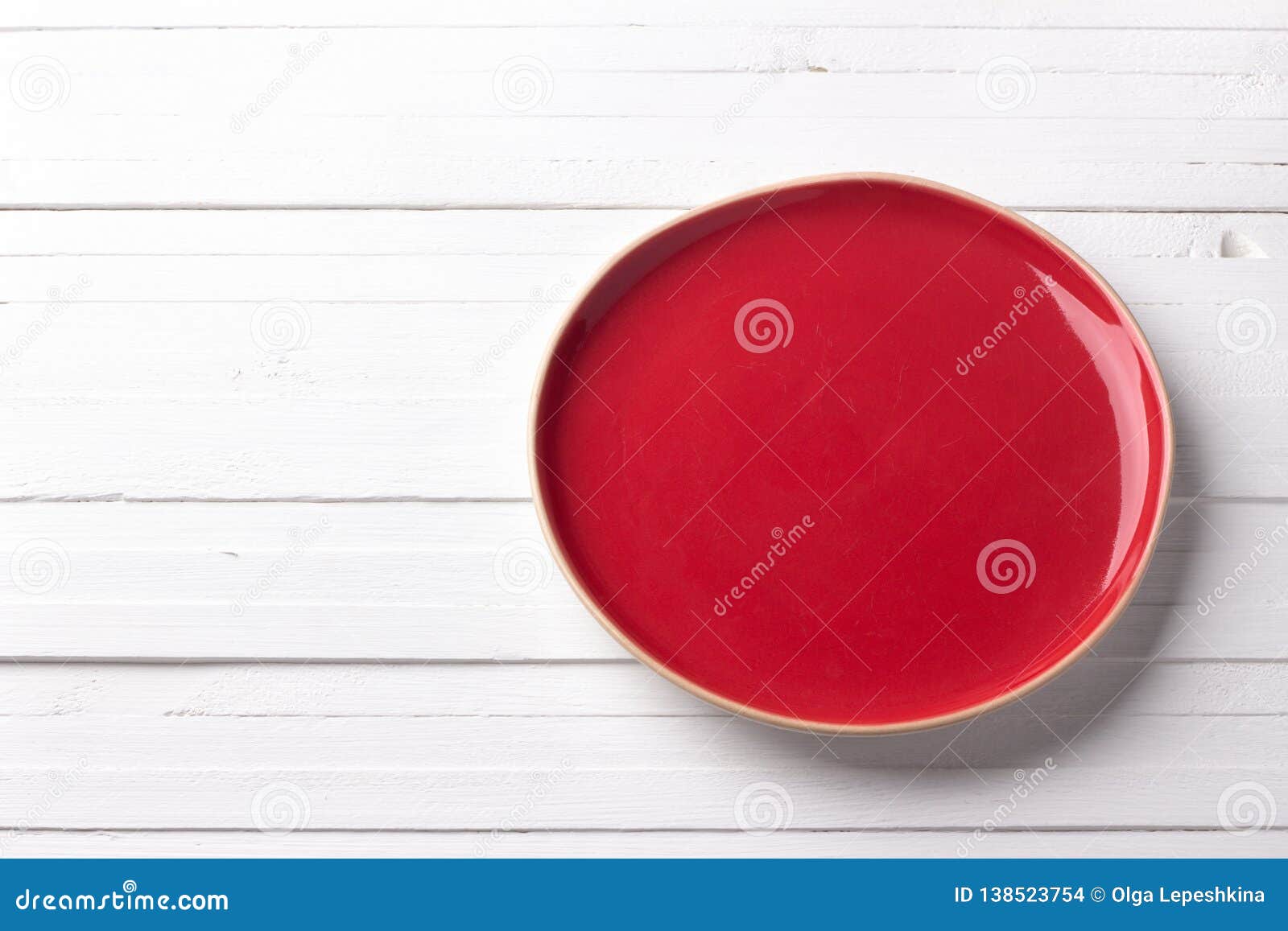 Red Vintage Plate on a White Background Stock Photo Image of empty