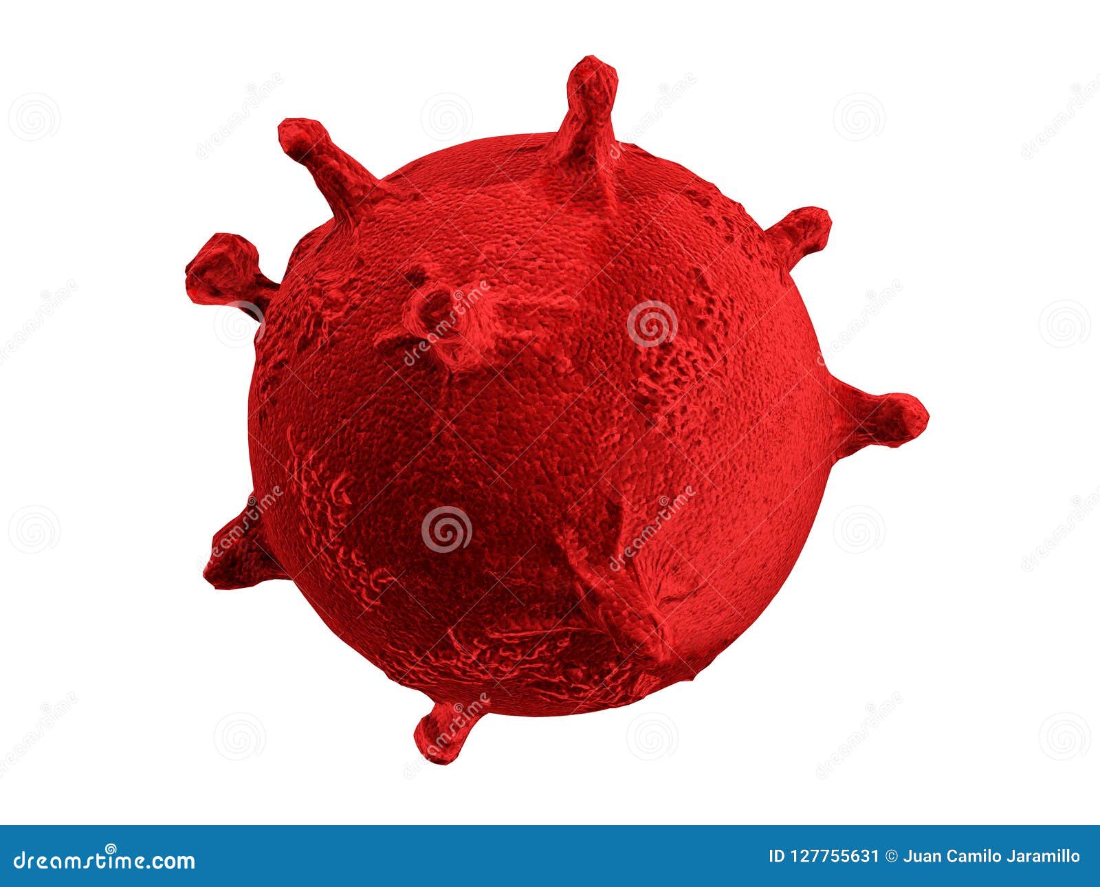 red virus or bacteria molecule microbe  on a white background 3d rendering