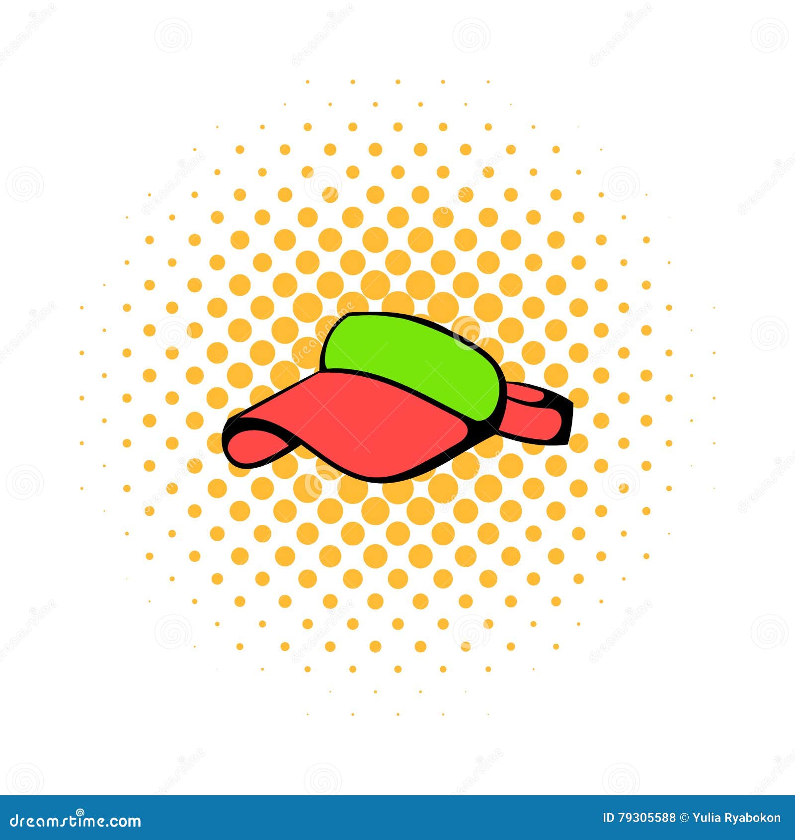 Red Visor Icon, Comics Style Stock Vector Illustration of path, cover