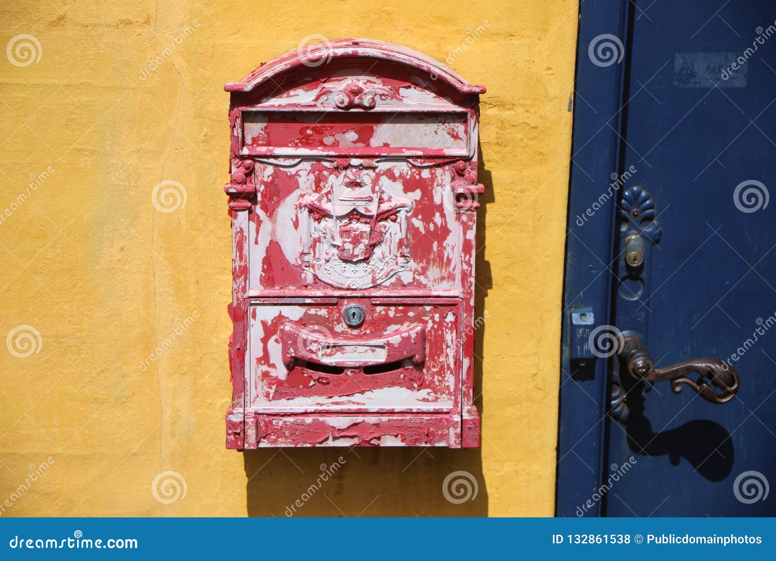 Red, Wall, Letter Box, Art Picture. Image 132861538