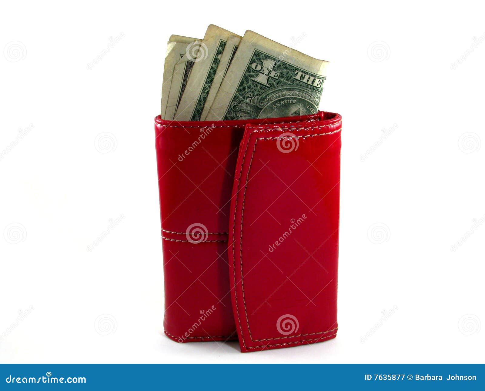 Red Wallet and Money stock image. Image of isolated, money - 7635877