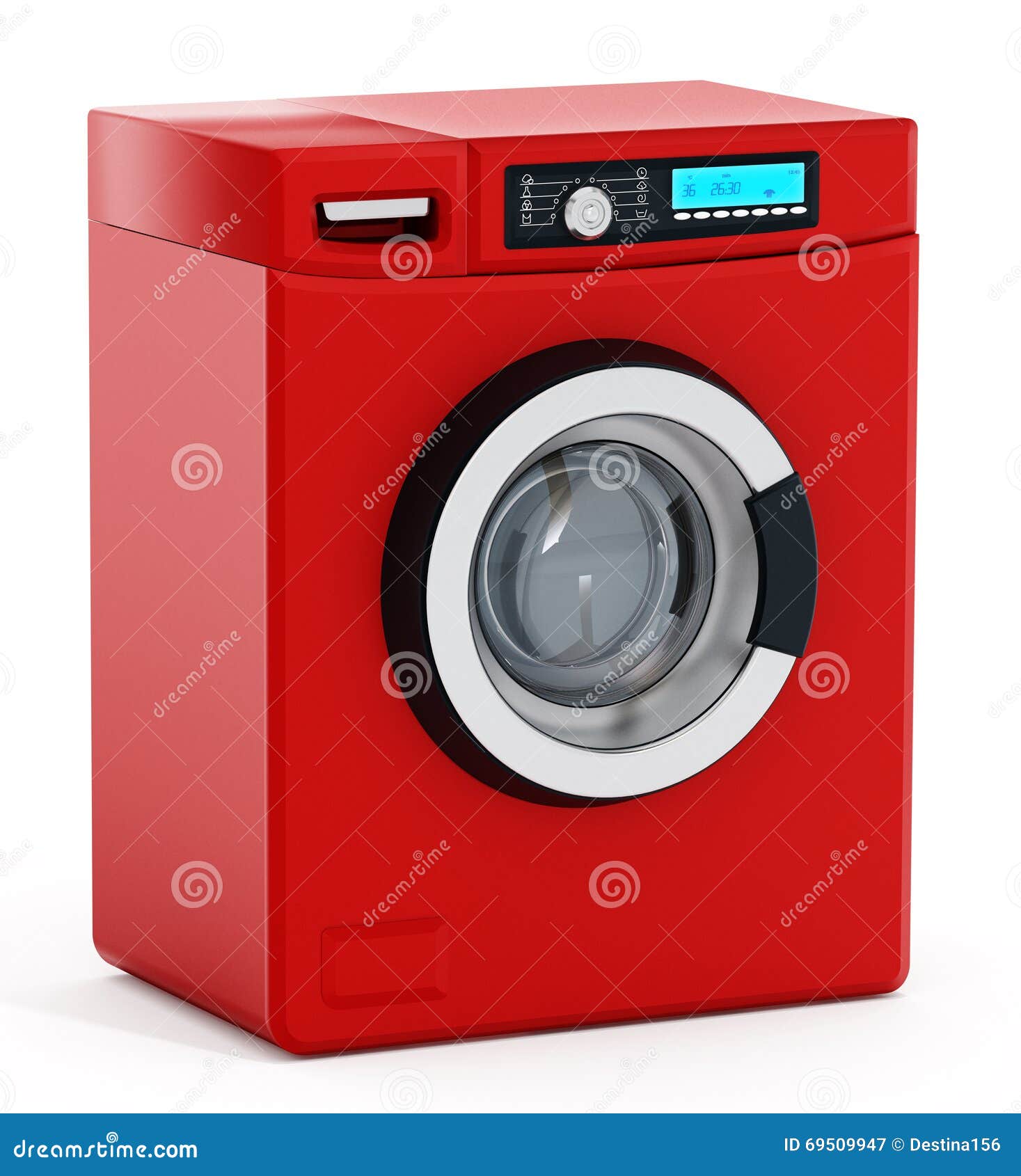 Red washing machine stock illustration. Illustration of equipment 69509947