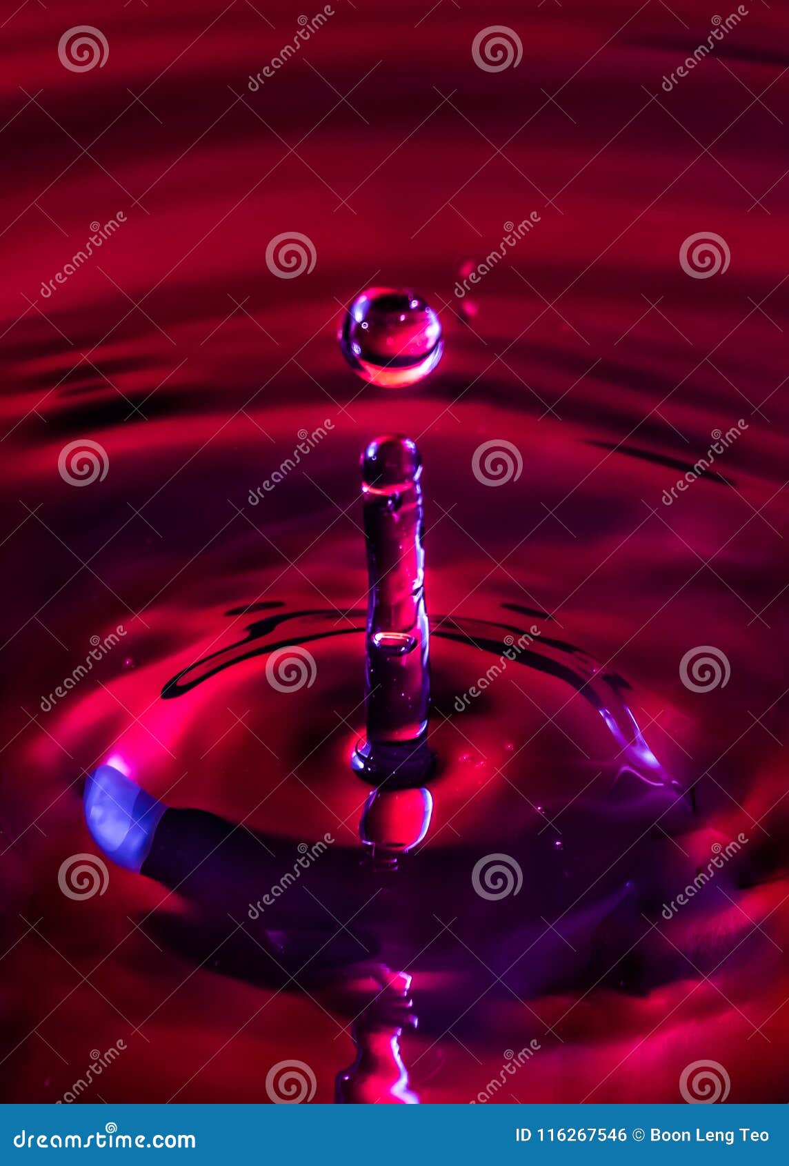 Red Water Droplet Close Up View Stock Photo Image of shine, splash