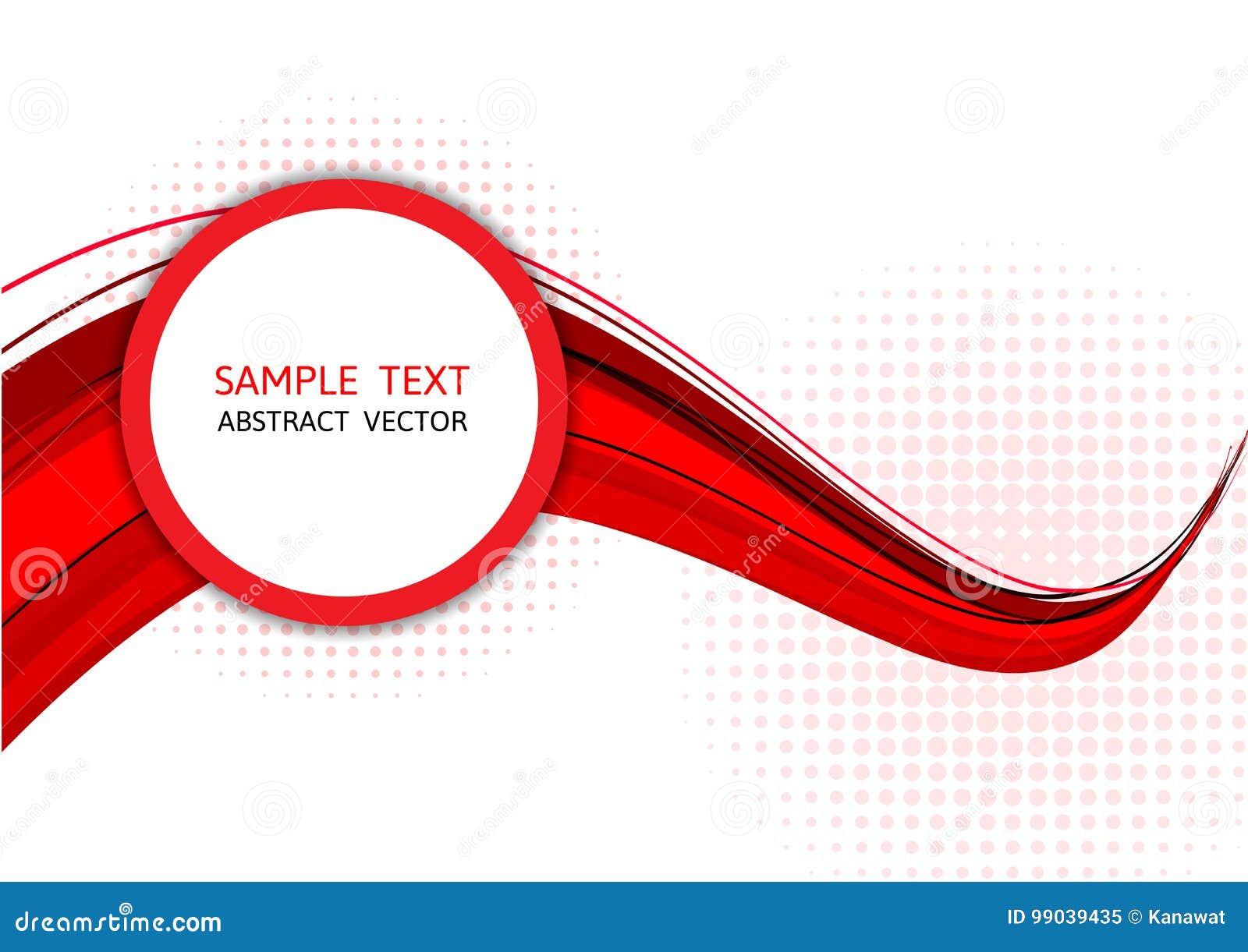 Red Wave Abstract Vector Background Graphic Design Stock Vector
