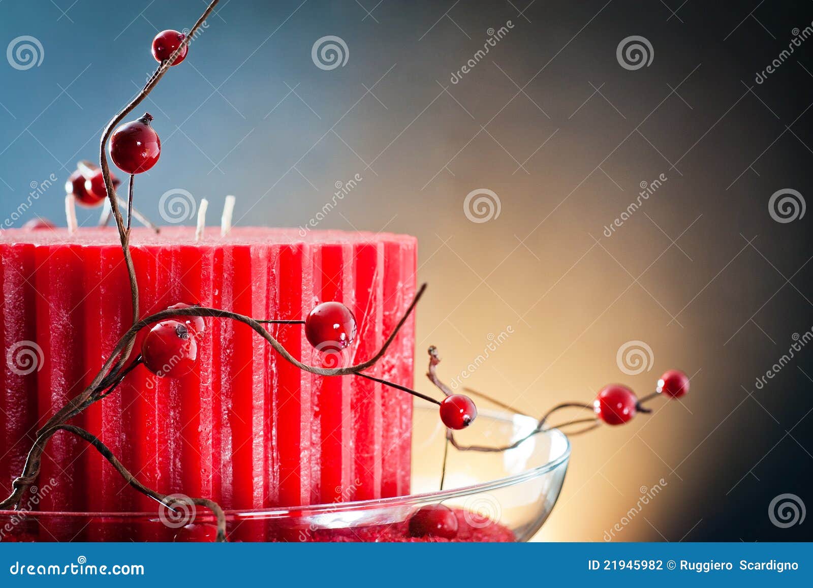 Red wax candle and barry stock photo. Image of night 21945982