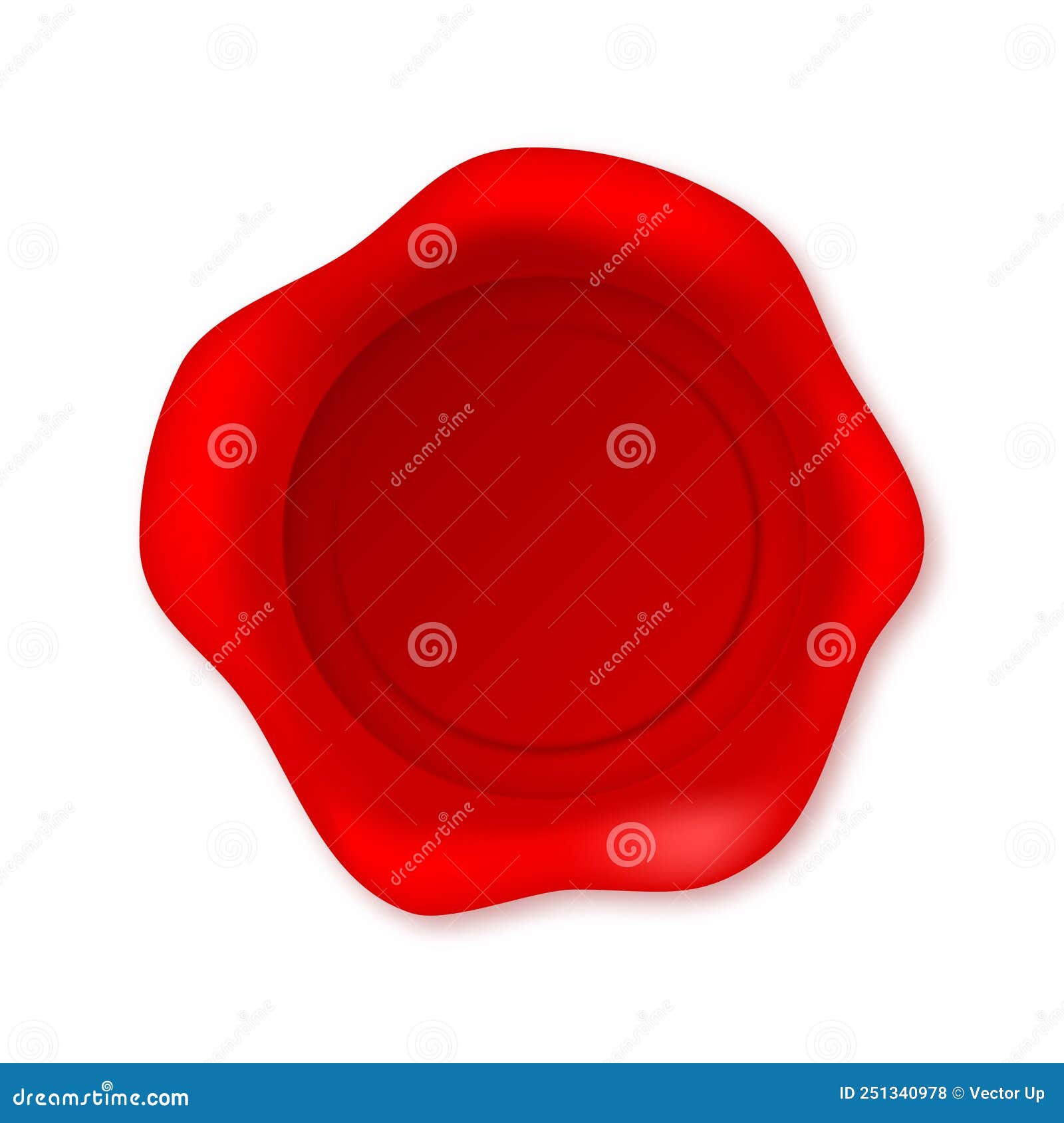 Seal Candle Stamp. Red Ribbons With Original Waxing Rubber Vintage