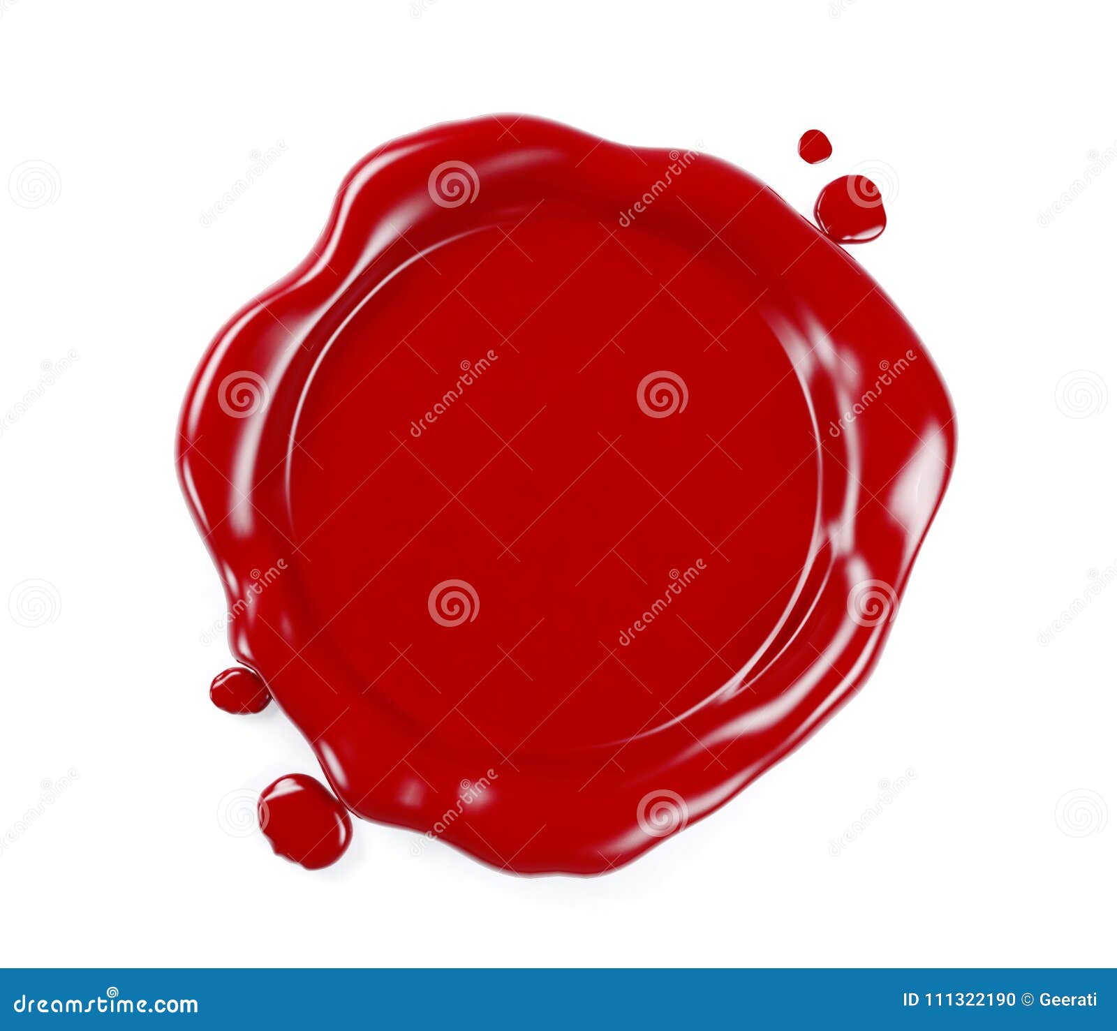 level 3, 3D rendering, a red wax seal Stock Illustration