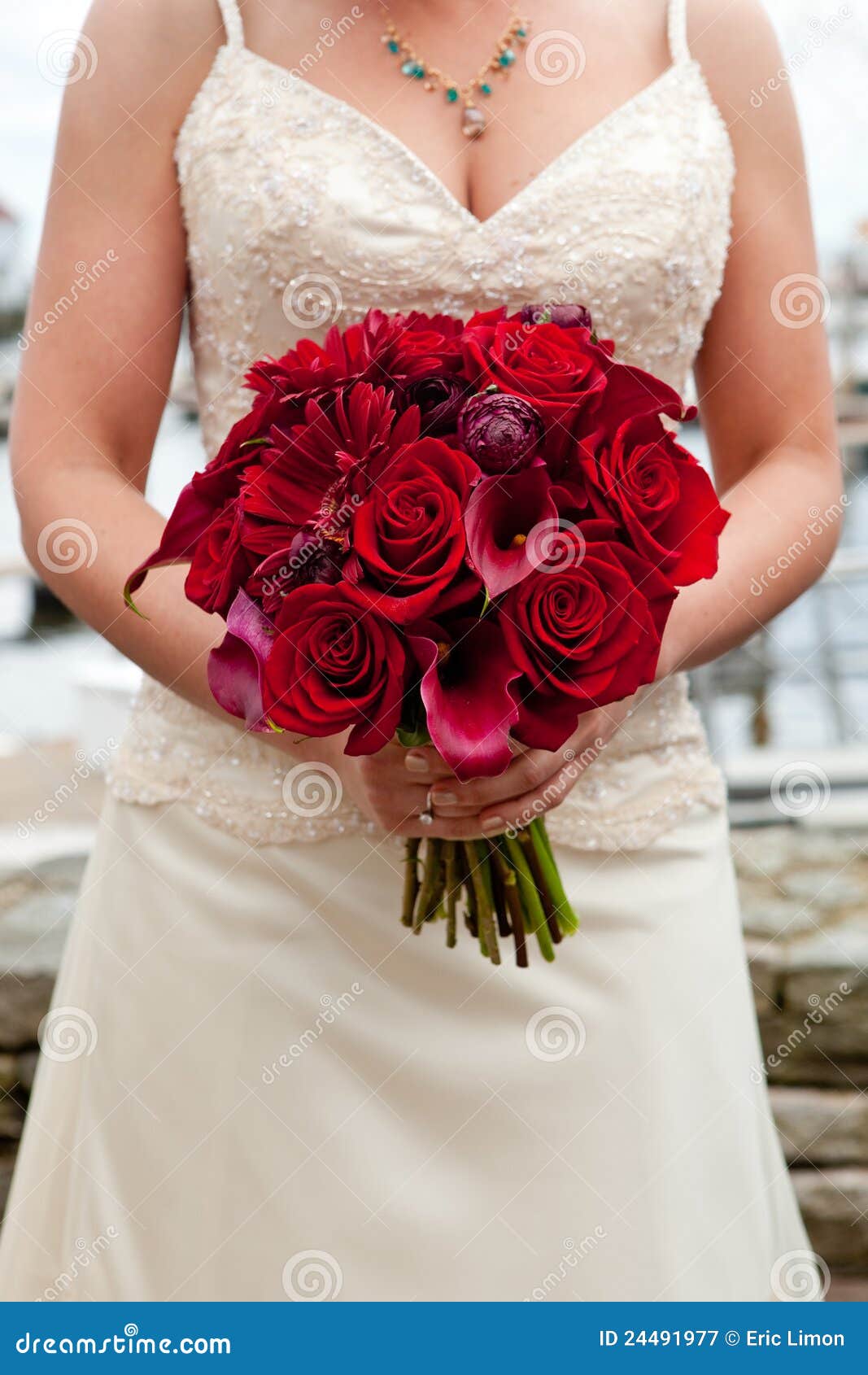 Red wedding bouquet stock image. Image of flower, female 24491977